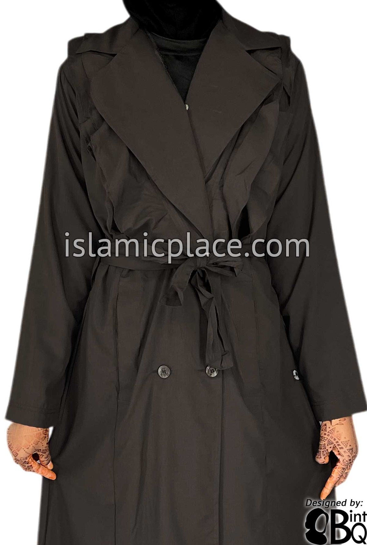 Dark Brown - Maryam Designer Coat by BintQ - BQ179