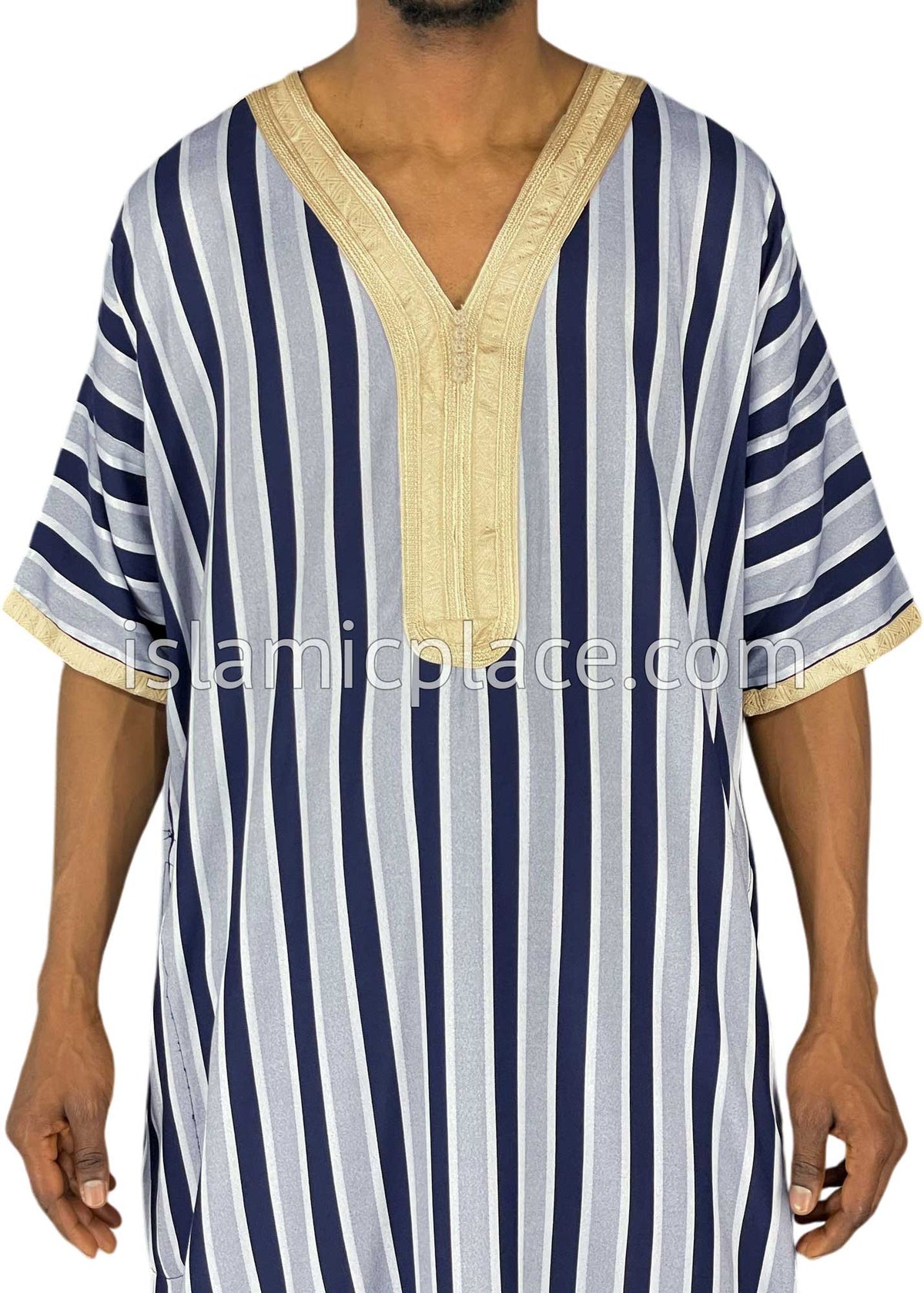 Navy Blue - Faruq Style Short Sleeve Thob