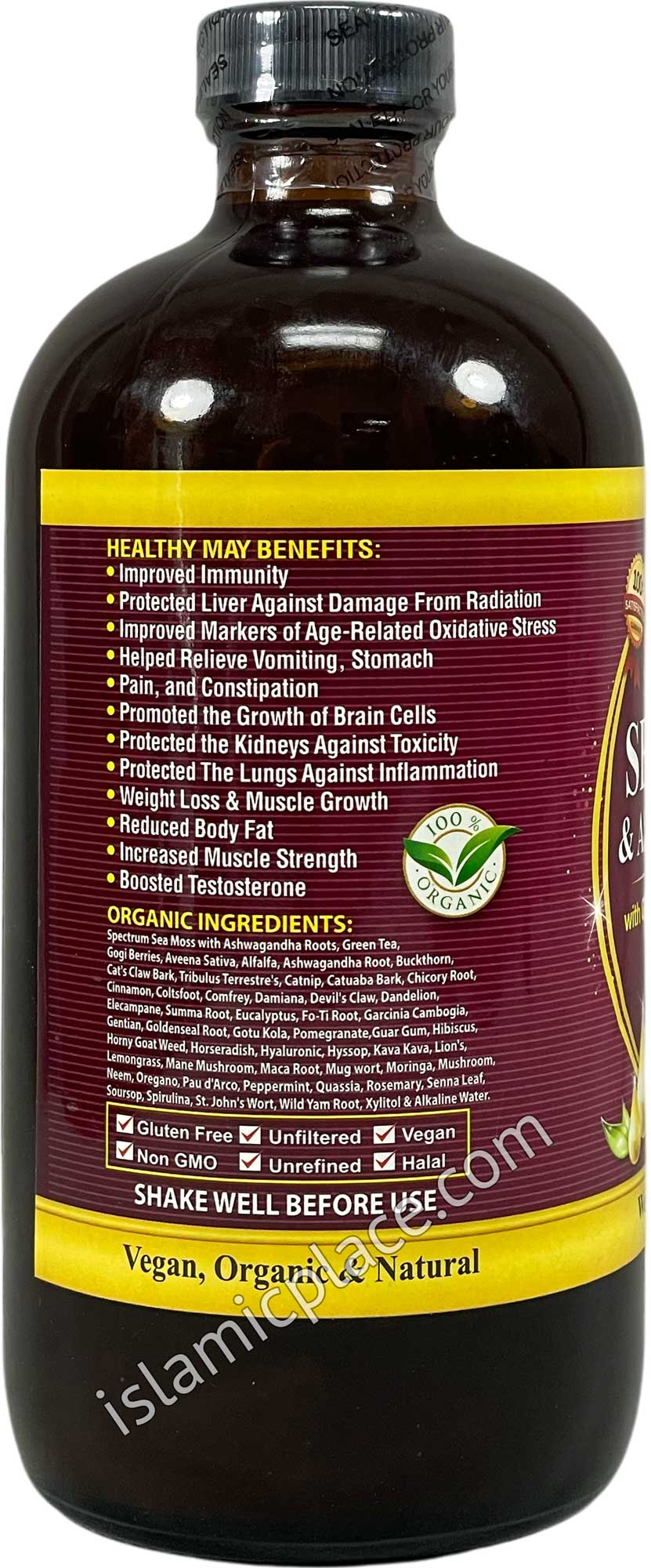 Spectrum Sea Moss & Ashwagandha with Green Tea, Goji Berries and Aveena Sativa 16 oz