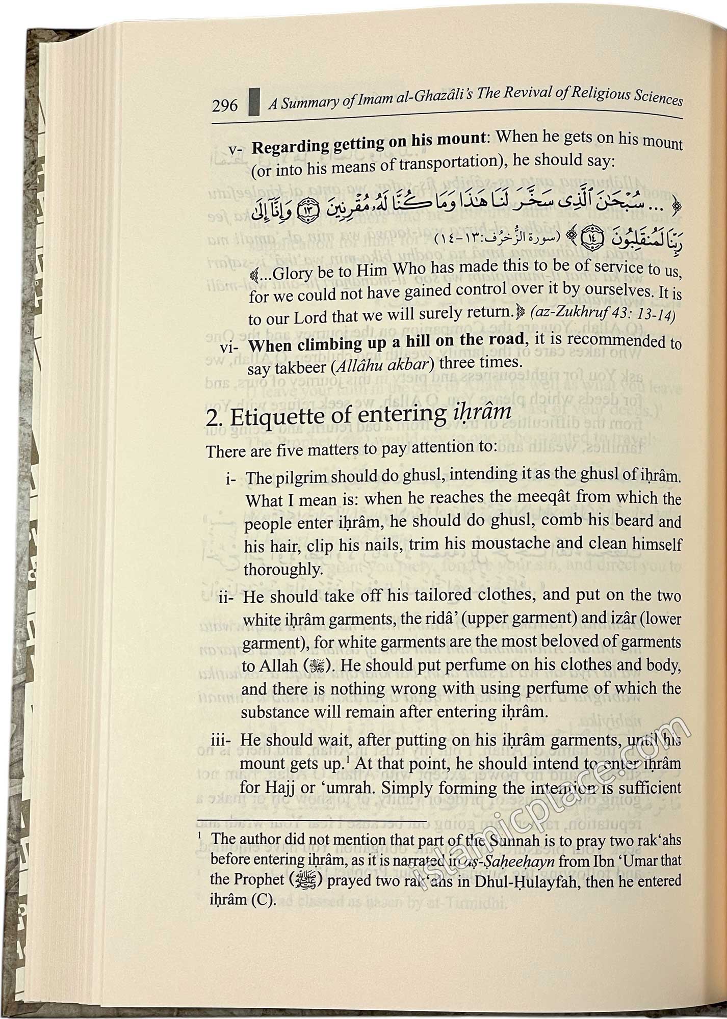 [4 vol set] A Summary of Imam Al-Ghazali's The Revival of Religious Sciences