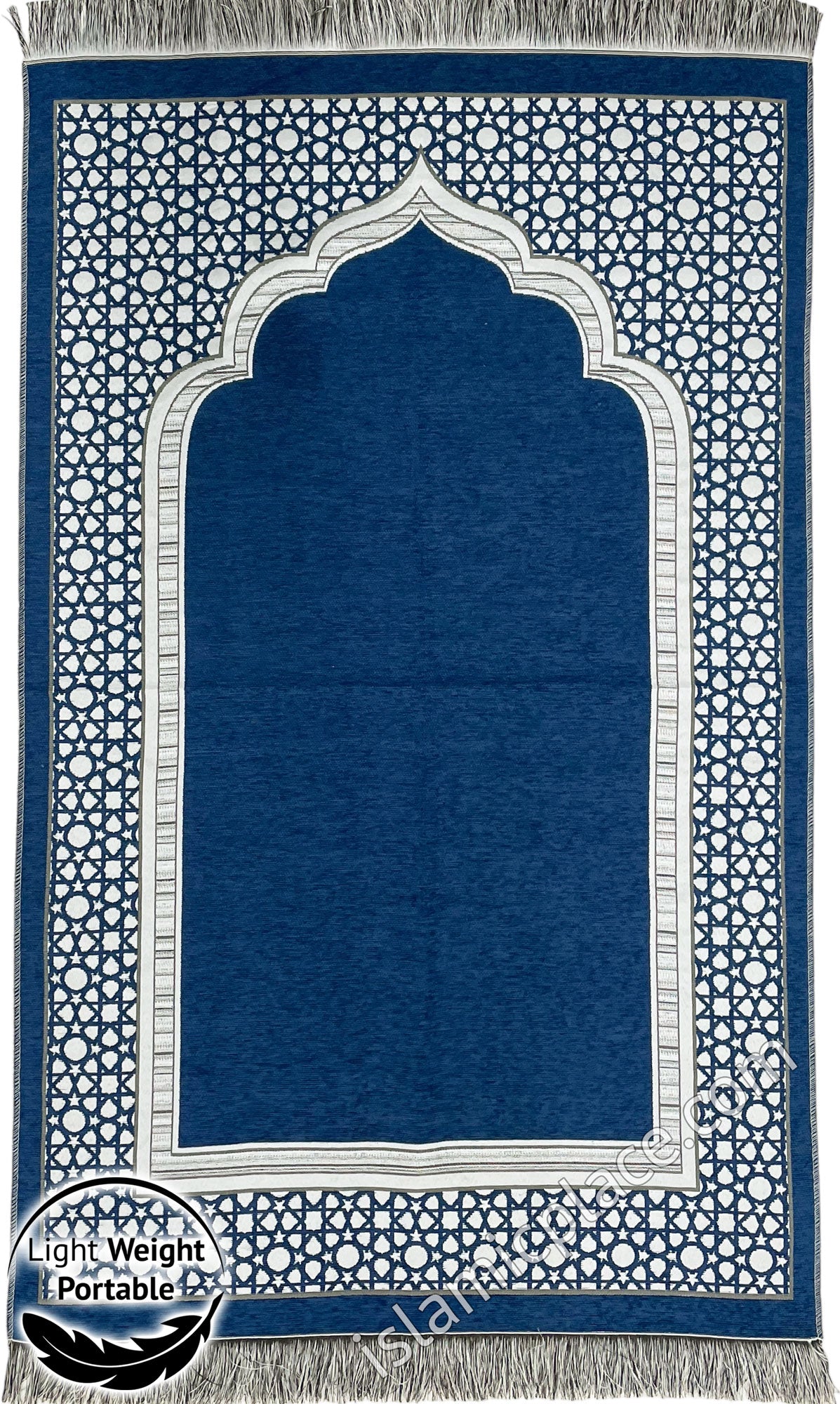 Royal Blue - Lightweight Prayer Rug with Simple Design - The Islamic Place