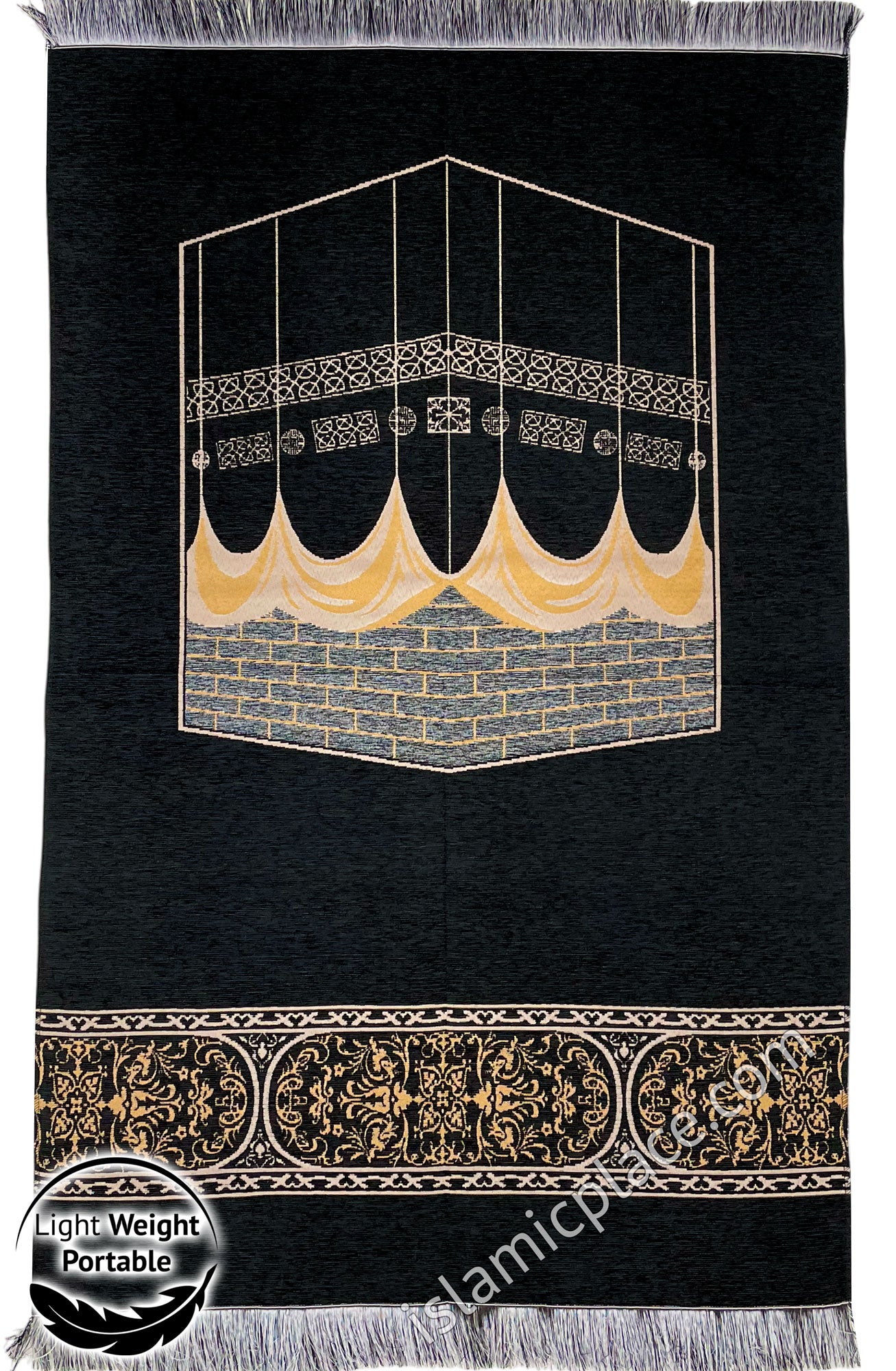 Funny Prayer Rug Lightweight Prayer Rug with Kaba Full View Design - The Islamic Place