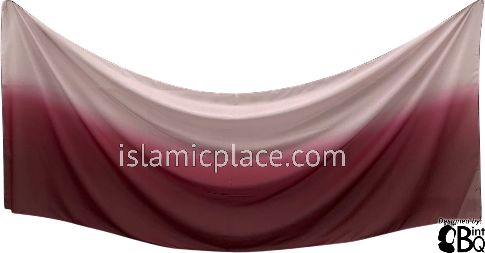 Burgundy and Light Pink - G2 Ombre Dye Georgette Shayla Long Rectangle Hijab 28"x70"