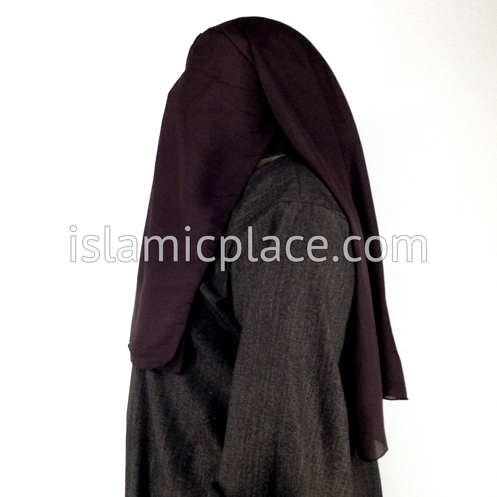 Black Niqab with attached Khimar and Screen (3 layer)