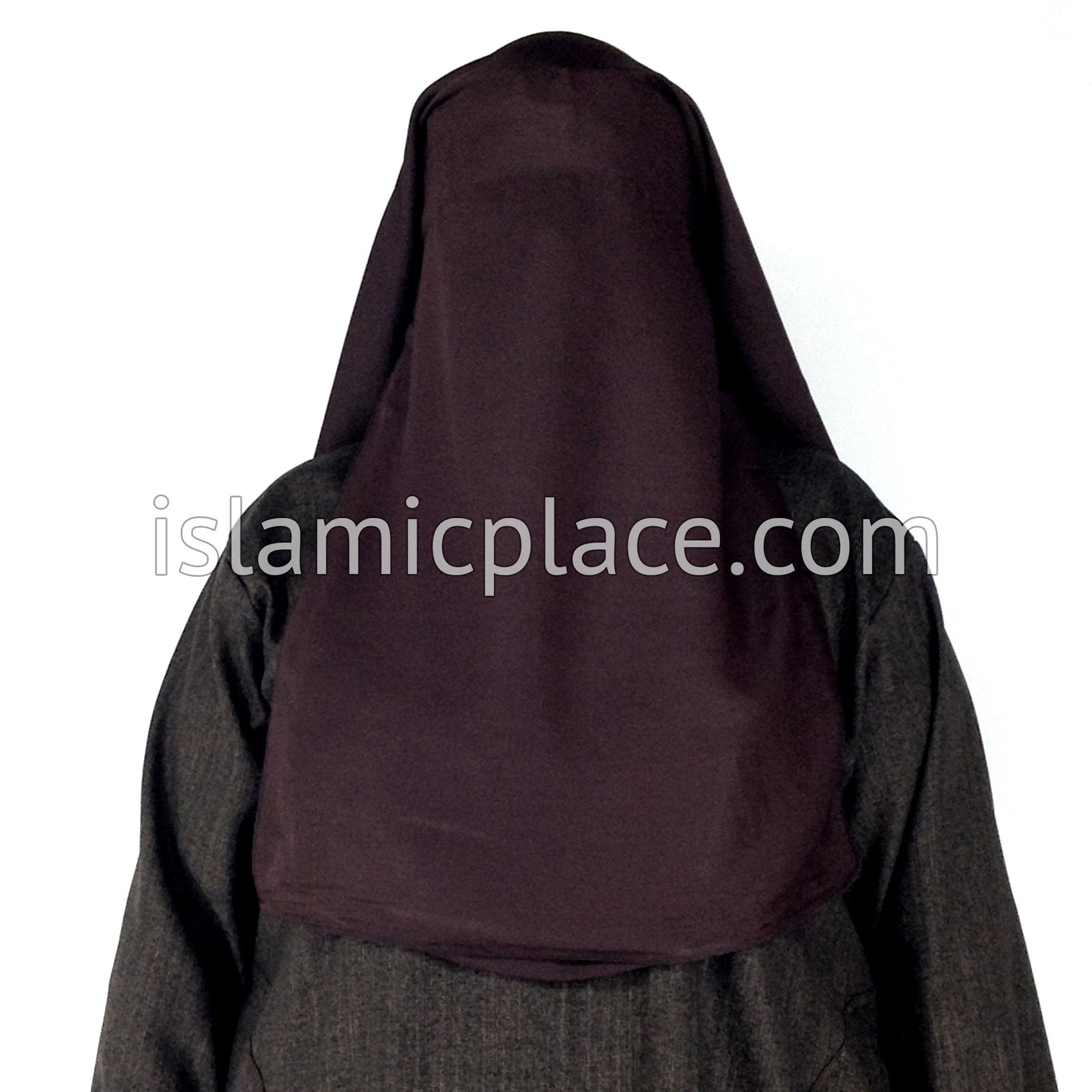 Black Niqab with attached Khimar and Screen (3 layer)