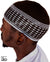Brown & White - Elastic Knitted Ameen Designer Kufi