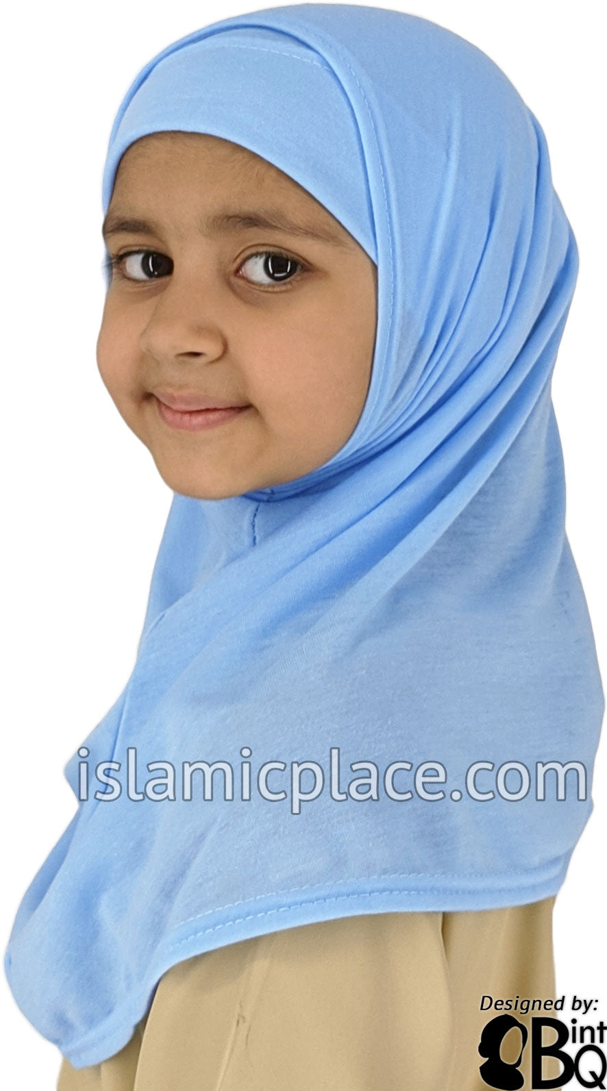 Sky Blue Plain Girl size (2-piece) Hijab Al-Amira