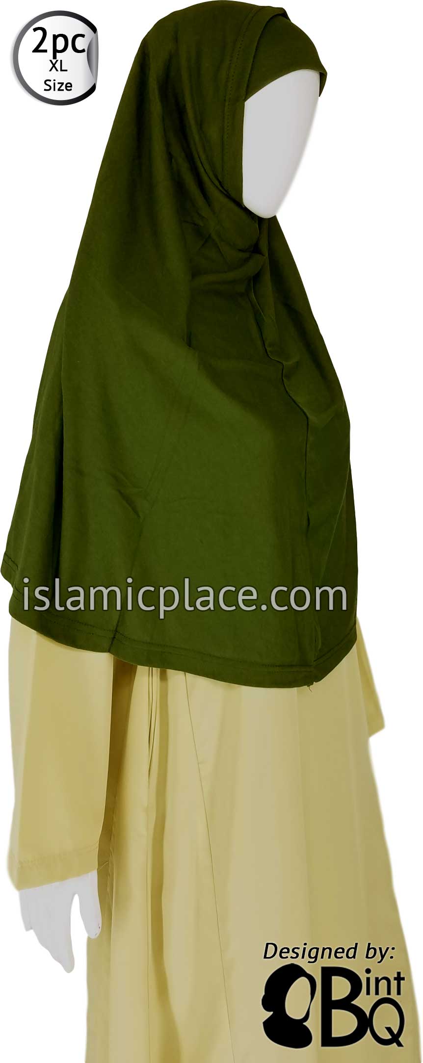 Light Olive - Plain Adult (X-Large) Hijab Al-Amira