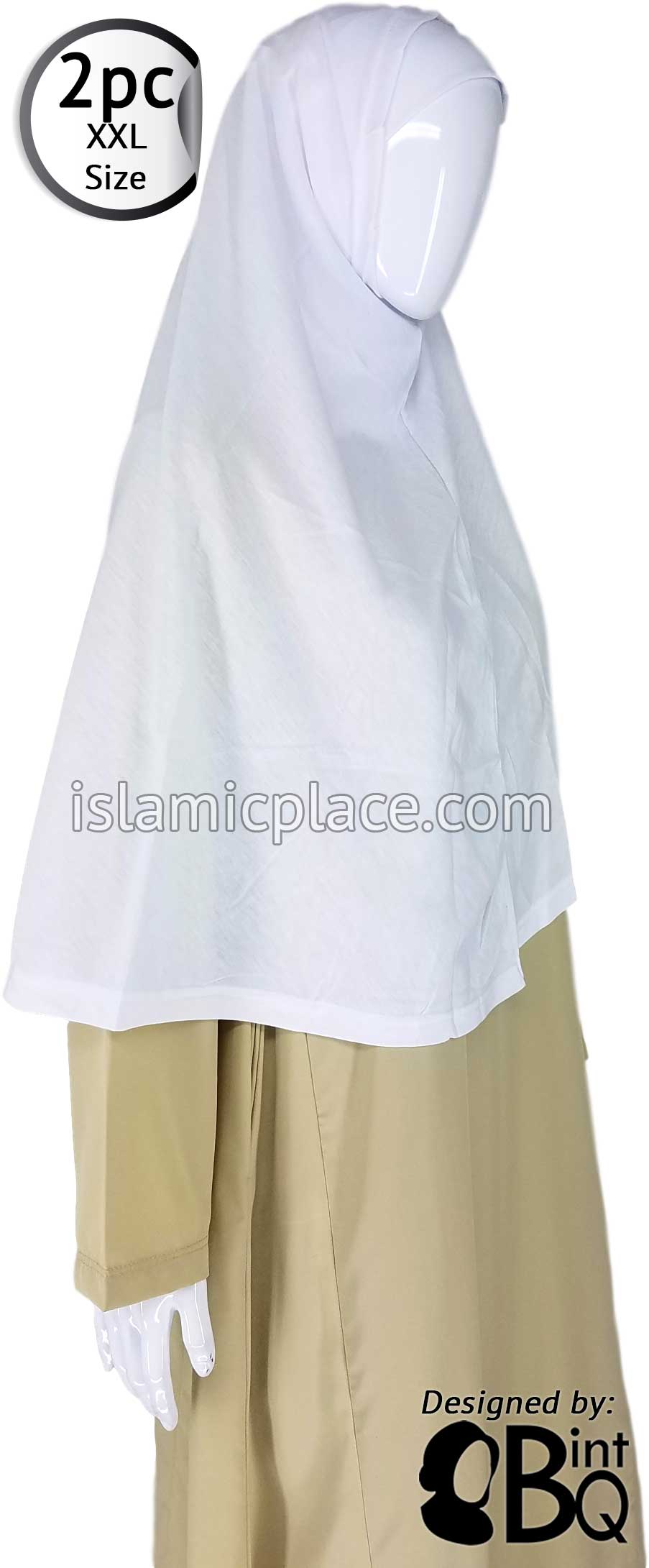 White Plain Adult (XX-Large) Hijab Al-Amira