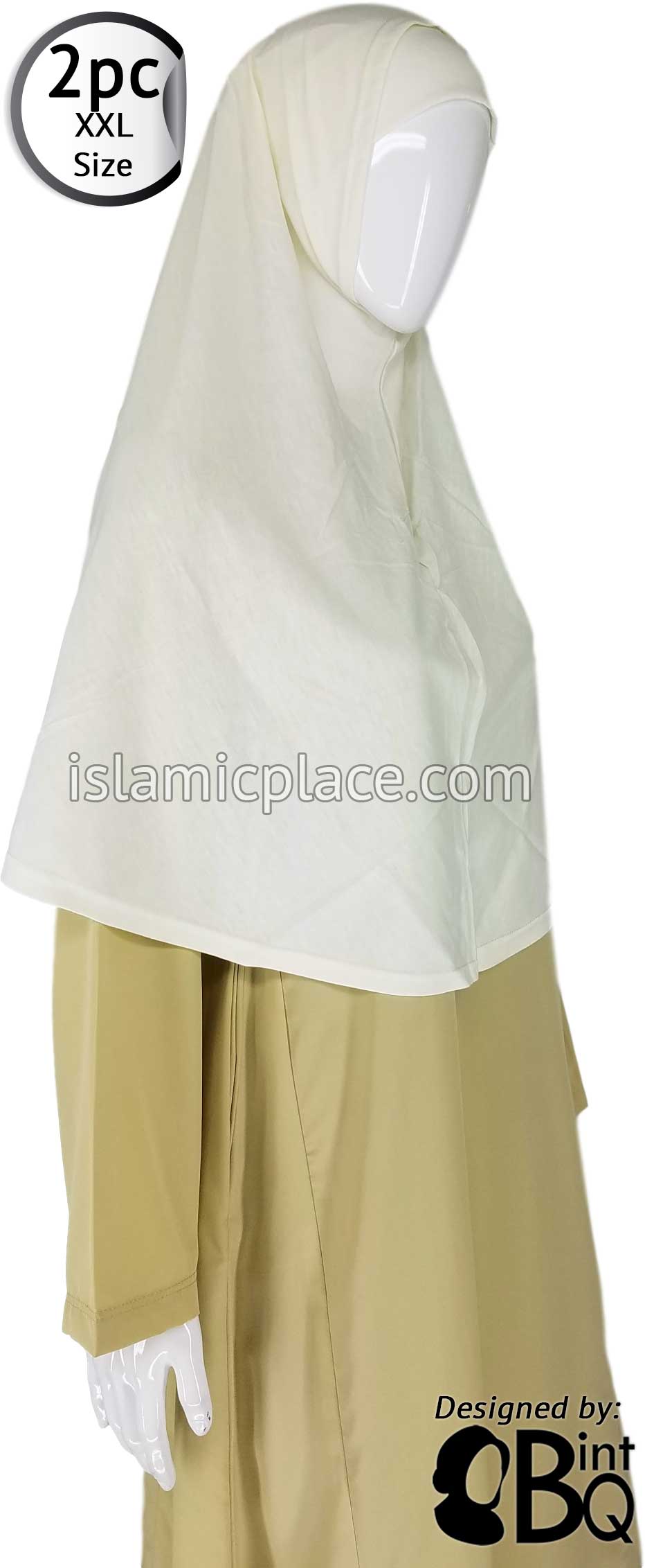Off-White Plain Adult (XX-Large) Hijab Al-Amira