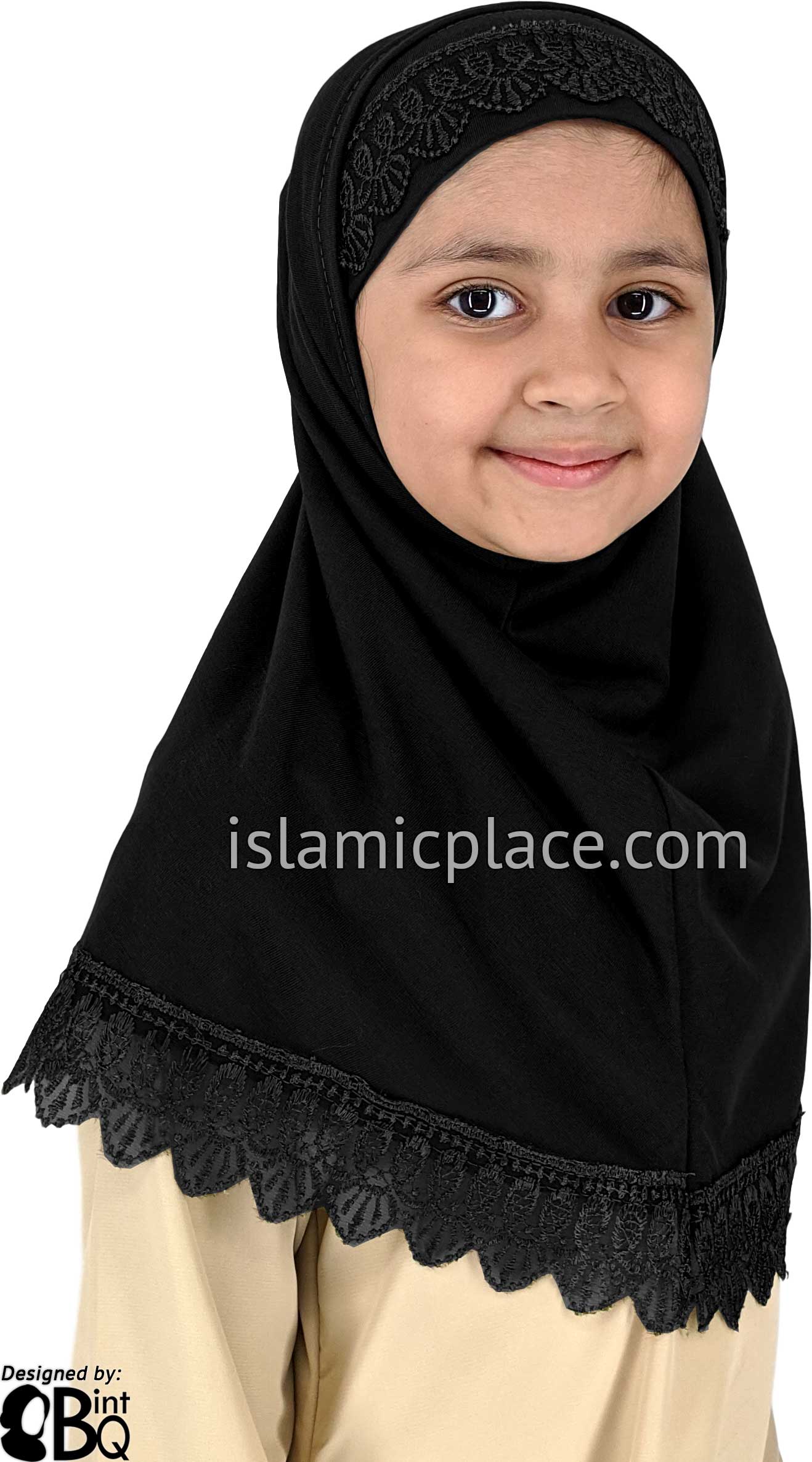 Black - Lace Girl size (2-piece) Hijab Al-Amira