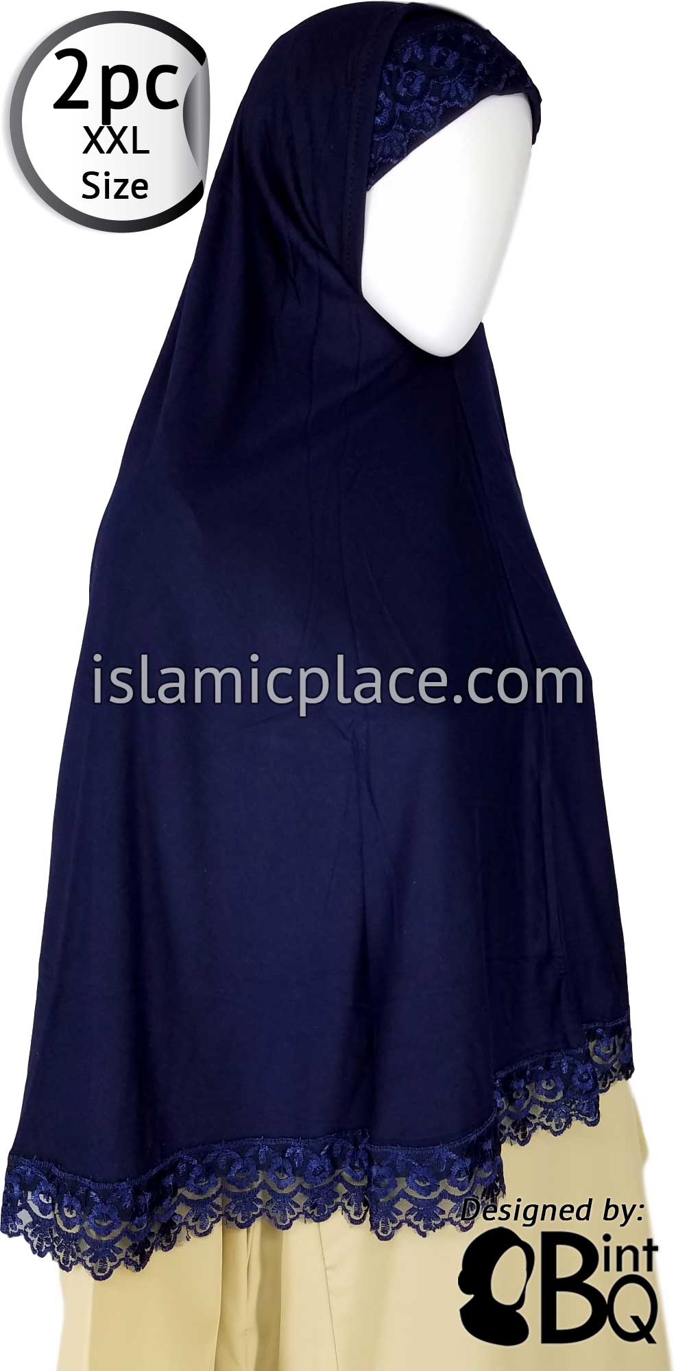 Navy Blue Lace Adult (XX-Large) Hijab Al-Amira
