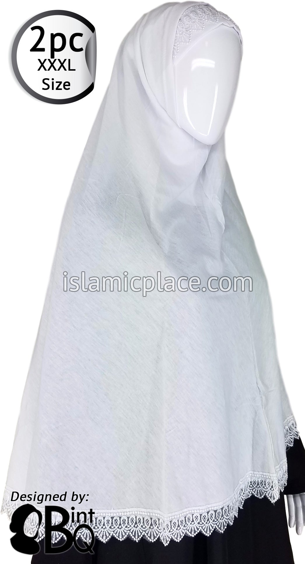 White Lace Adult (XXX-Large) Hijab Al-Amira