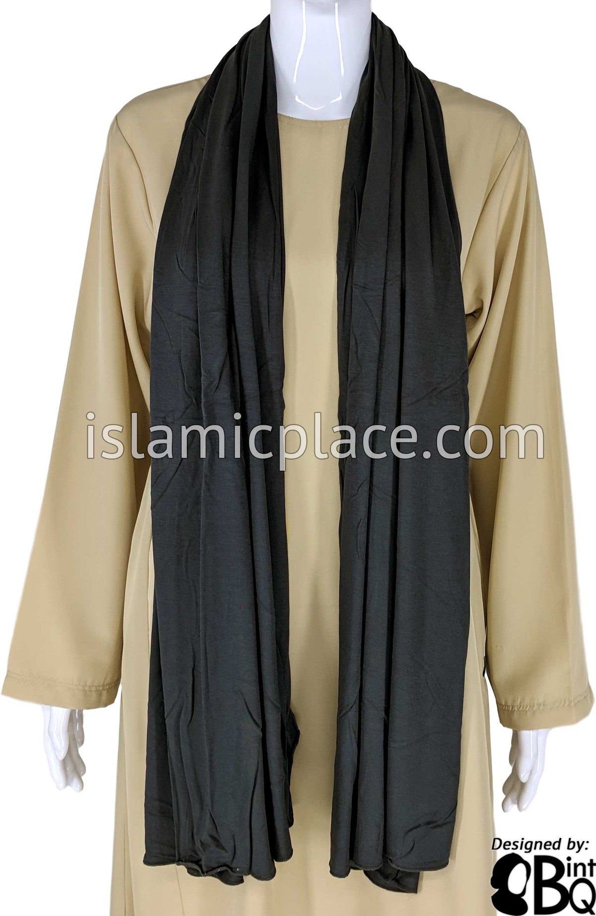 Graphite Plain - Jamila Jersey Shayla Long Rectangle Hijab 30"x70"