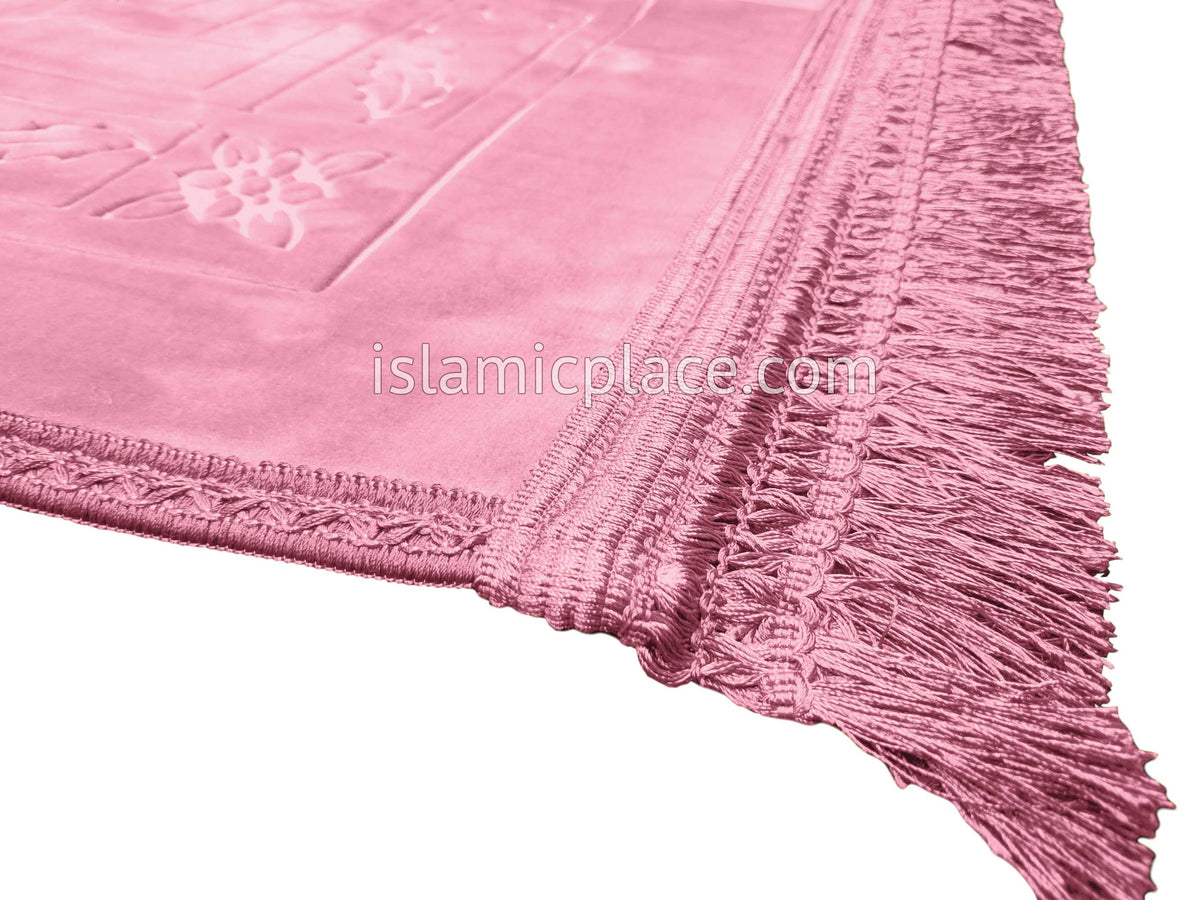 Pink - Orthopedic Padded Foam Cushion Luxurious Prayer Rug