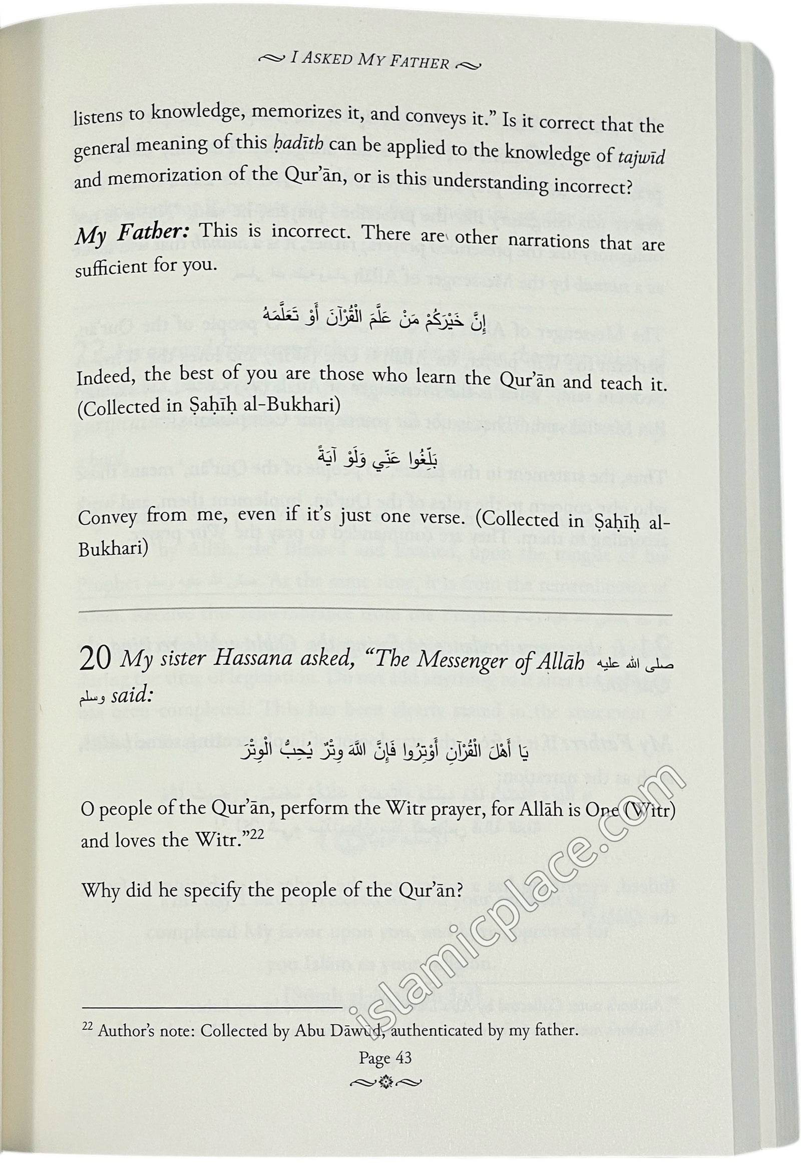I Asked My Father - The Scholar, Imam Muhammad Nasir al-Din ibn Nuh al-Albani - Authored by his daughter Sukaynah