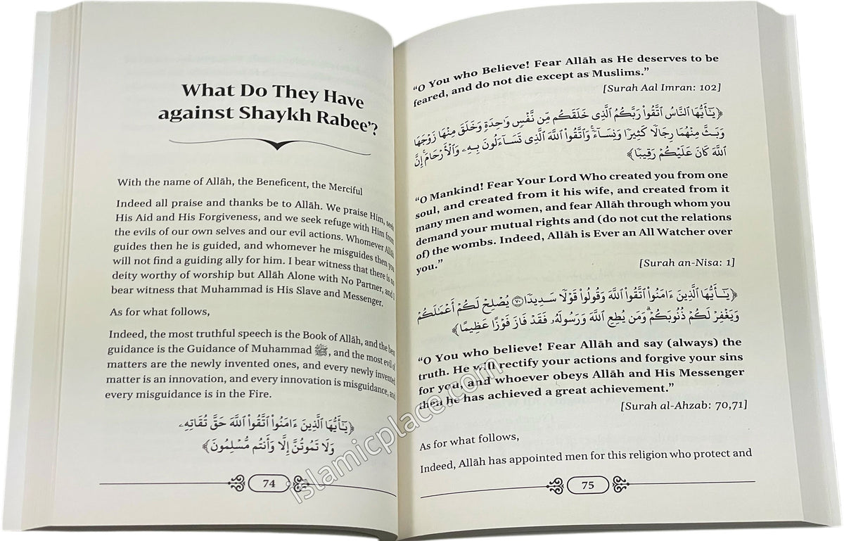 A Defense of the Eminent Scholar Shaykh Rabee' Al-Madkhali