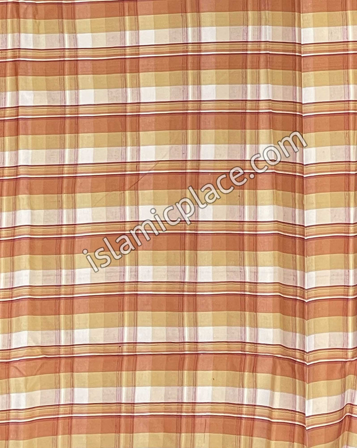 Shades of Rust and Tan with White - Plaid Design Men Lungi Izar