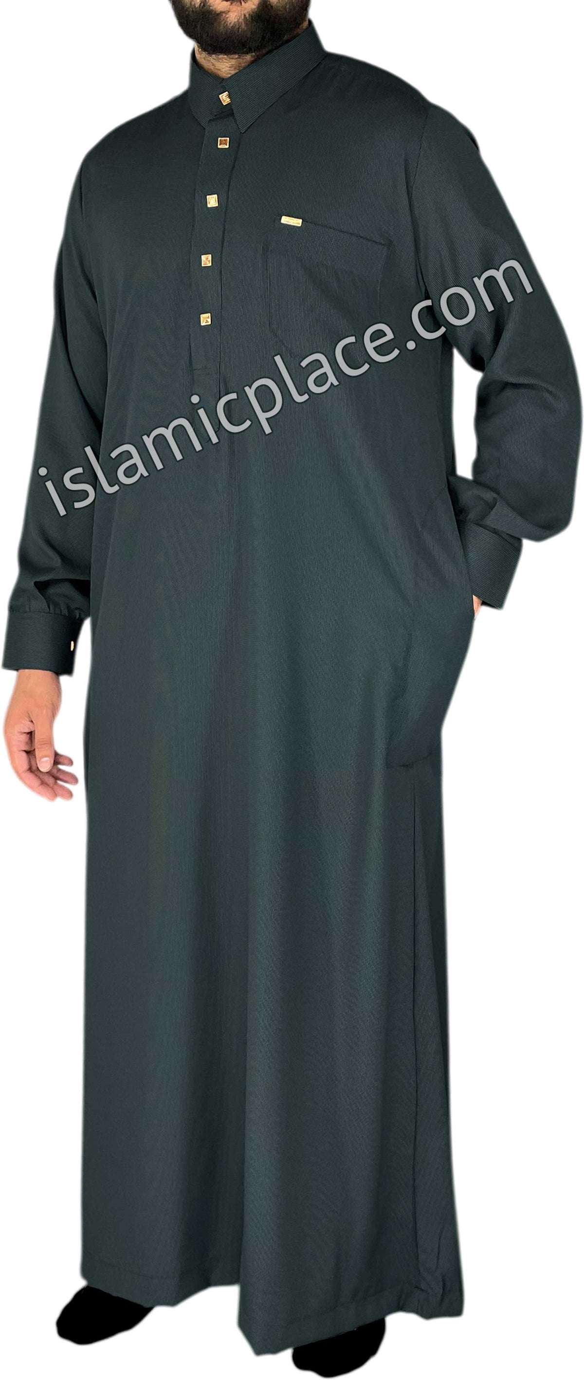 Teal Blue - Mujahid Style Professional Pinstripe Thob