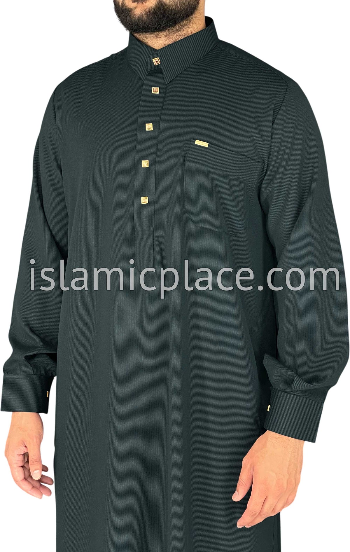 Teal Blue - Mujahid Style Professional Pinstripe Thob
