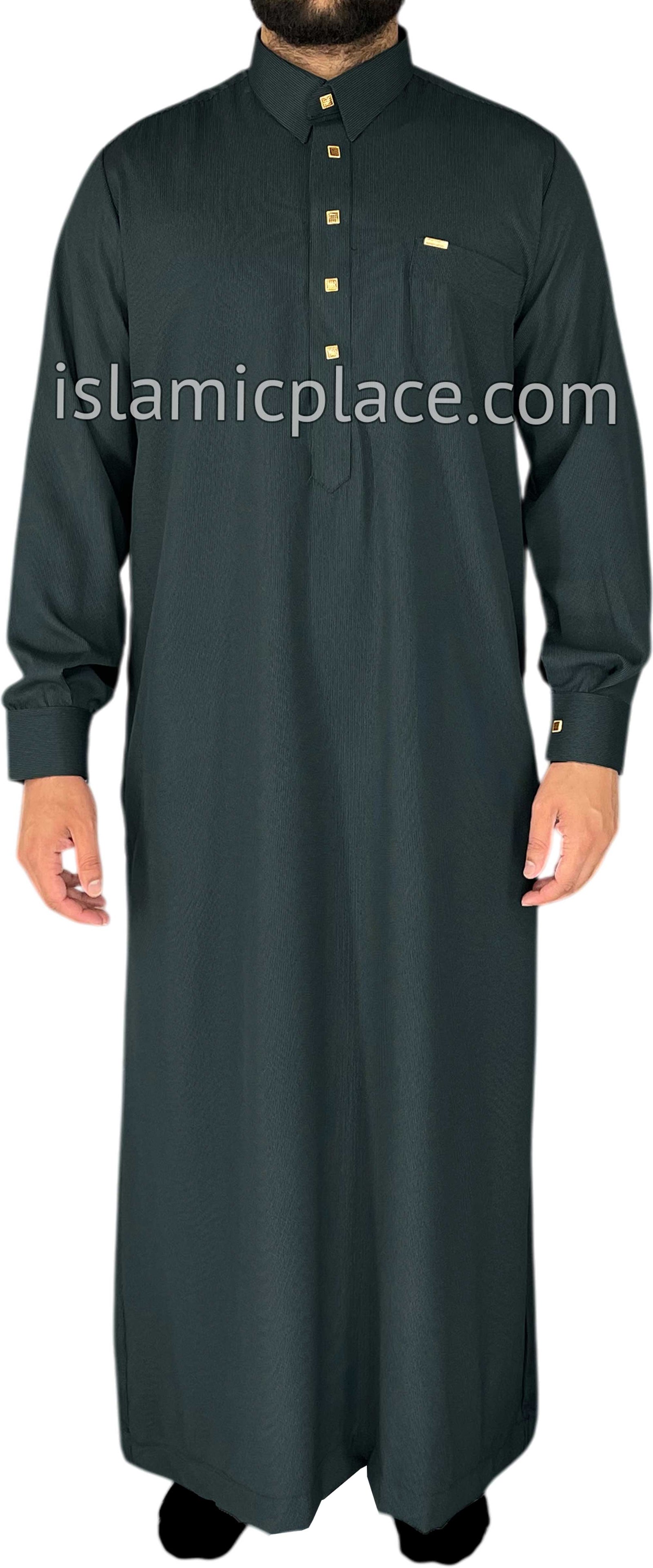 Teal Blue - Mujahid Style Professional Pinstripe Thob
