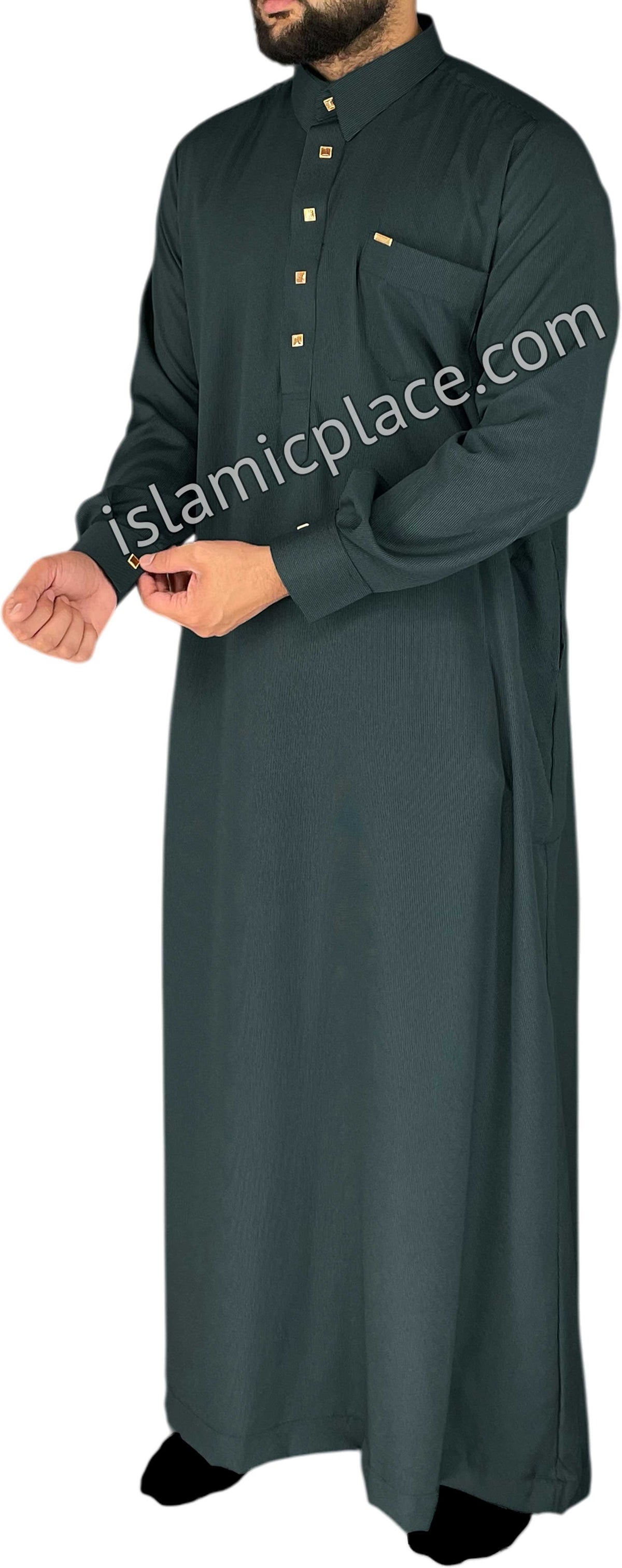 Teal Blue - Mujahid Style Professional Pinstripe Thob