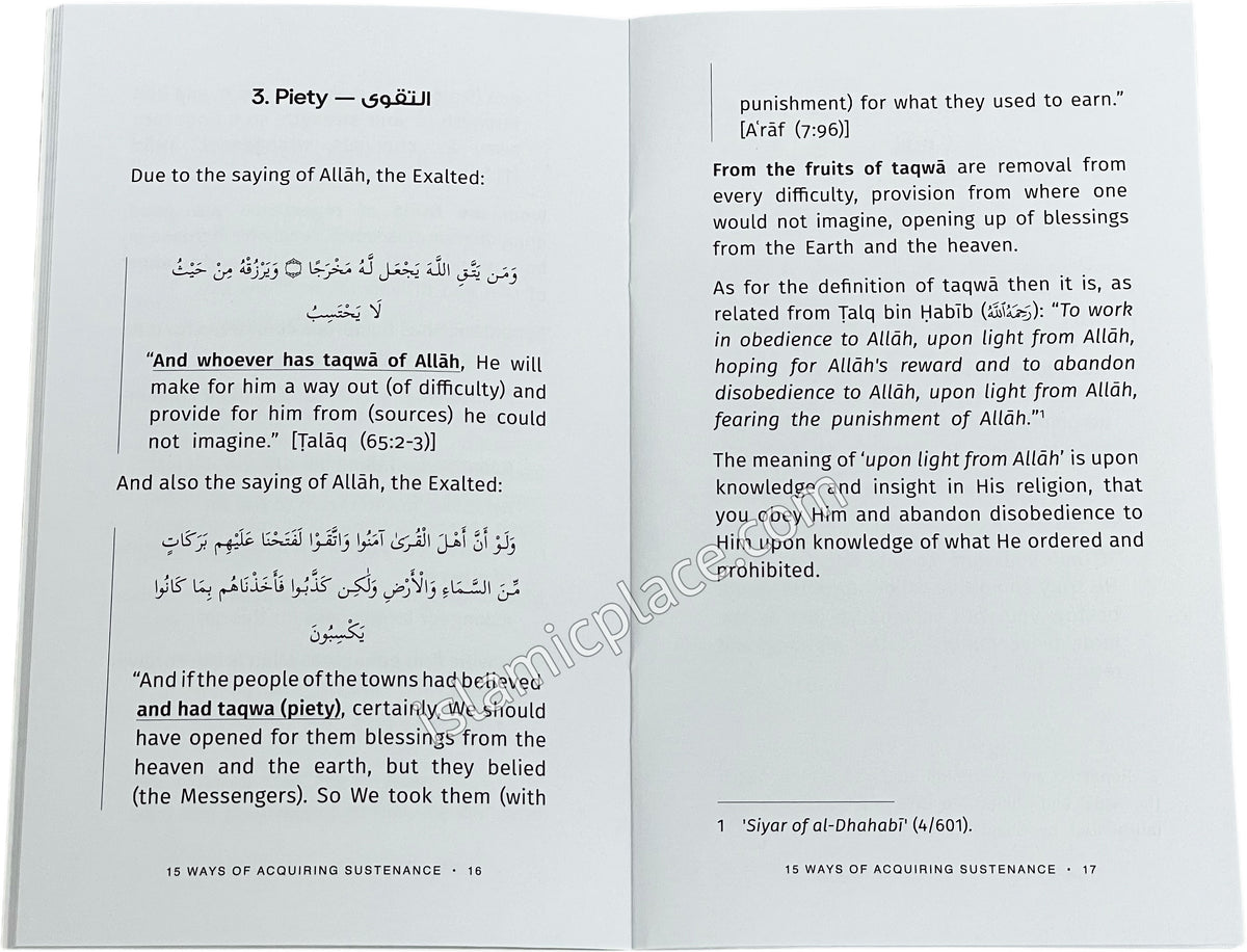 Ways of Acquiring Sustenance - Fifteen Legislated Ways & Means that Help a Person to Acquire Rizq (Sustenance)
