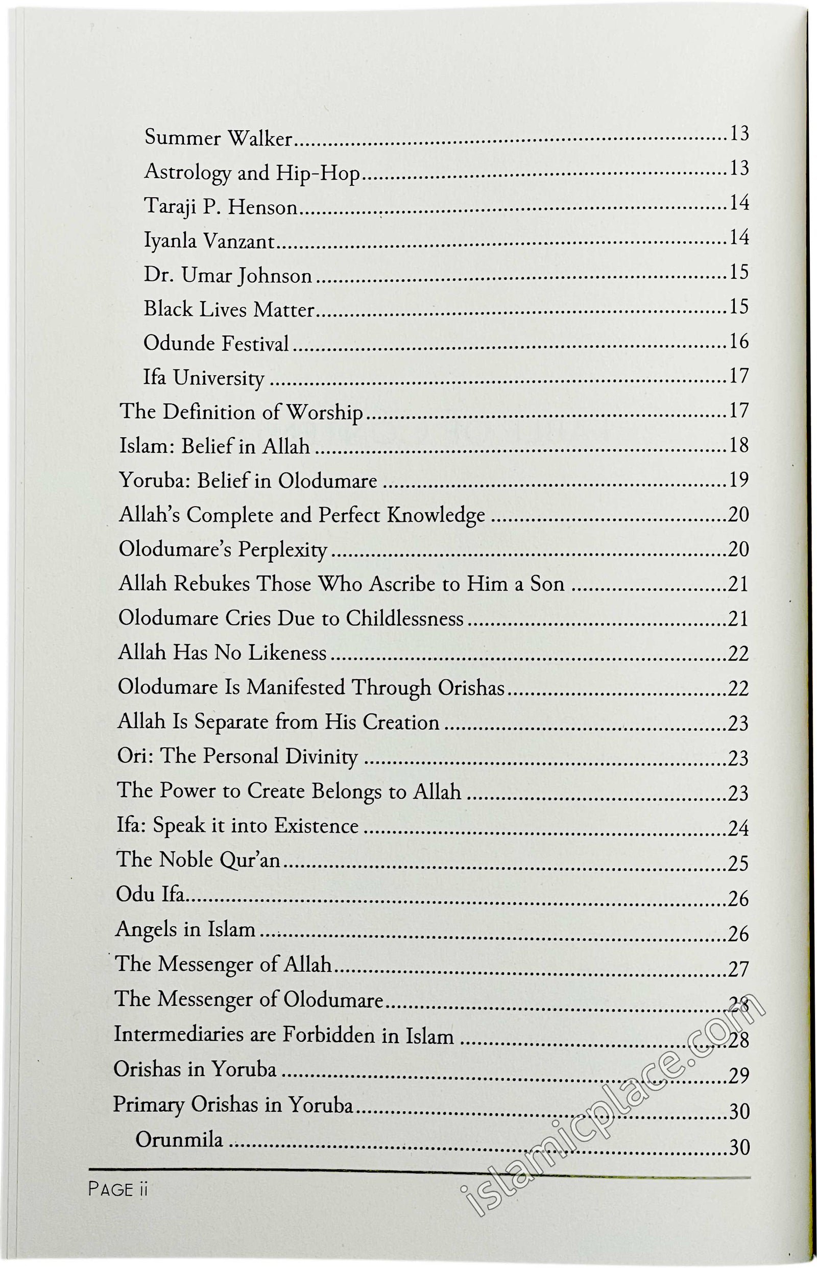 Yoruba and Ifa Polytheism in Light of Islamic Monotheism