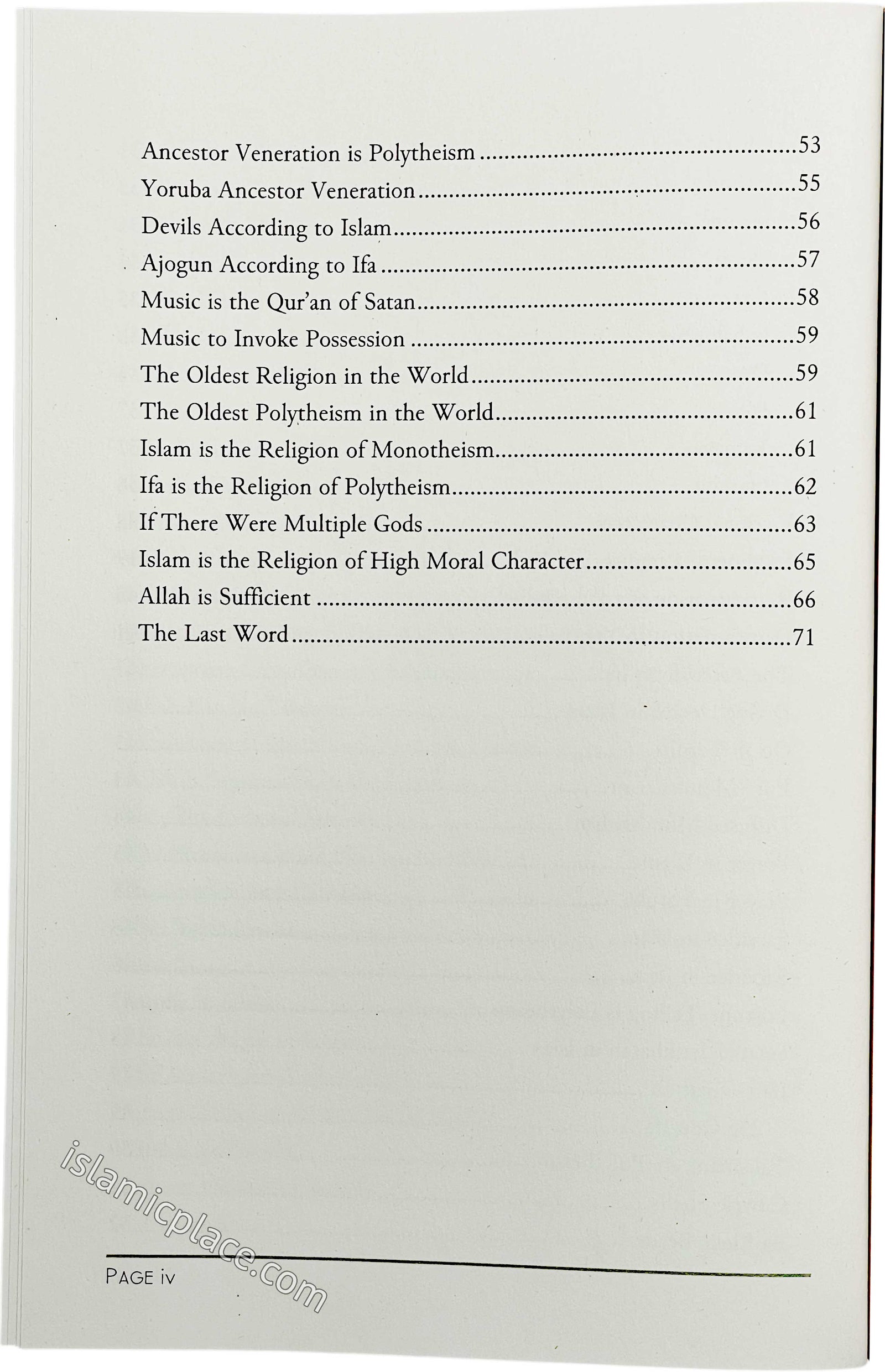 Yoruba and Ifa Polytheism in Light of Islamic Monotheism