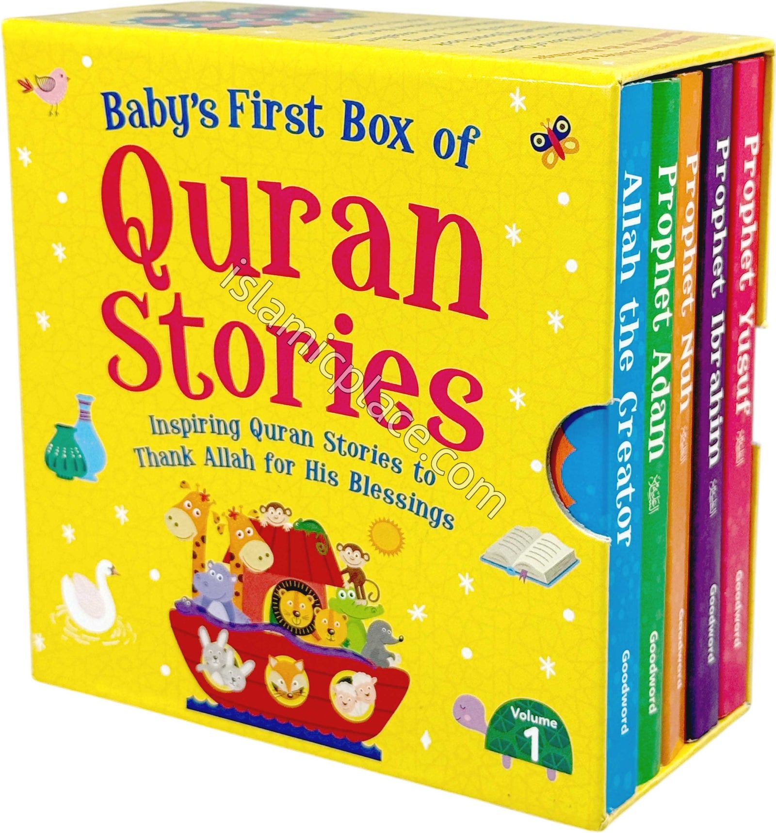 Baby's First Box of Quran Stories - vol 1 - set of 5 board books - Inspiring Quran Stories to Thank Allah for His Blessings
