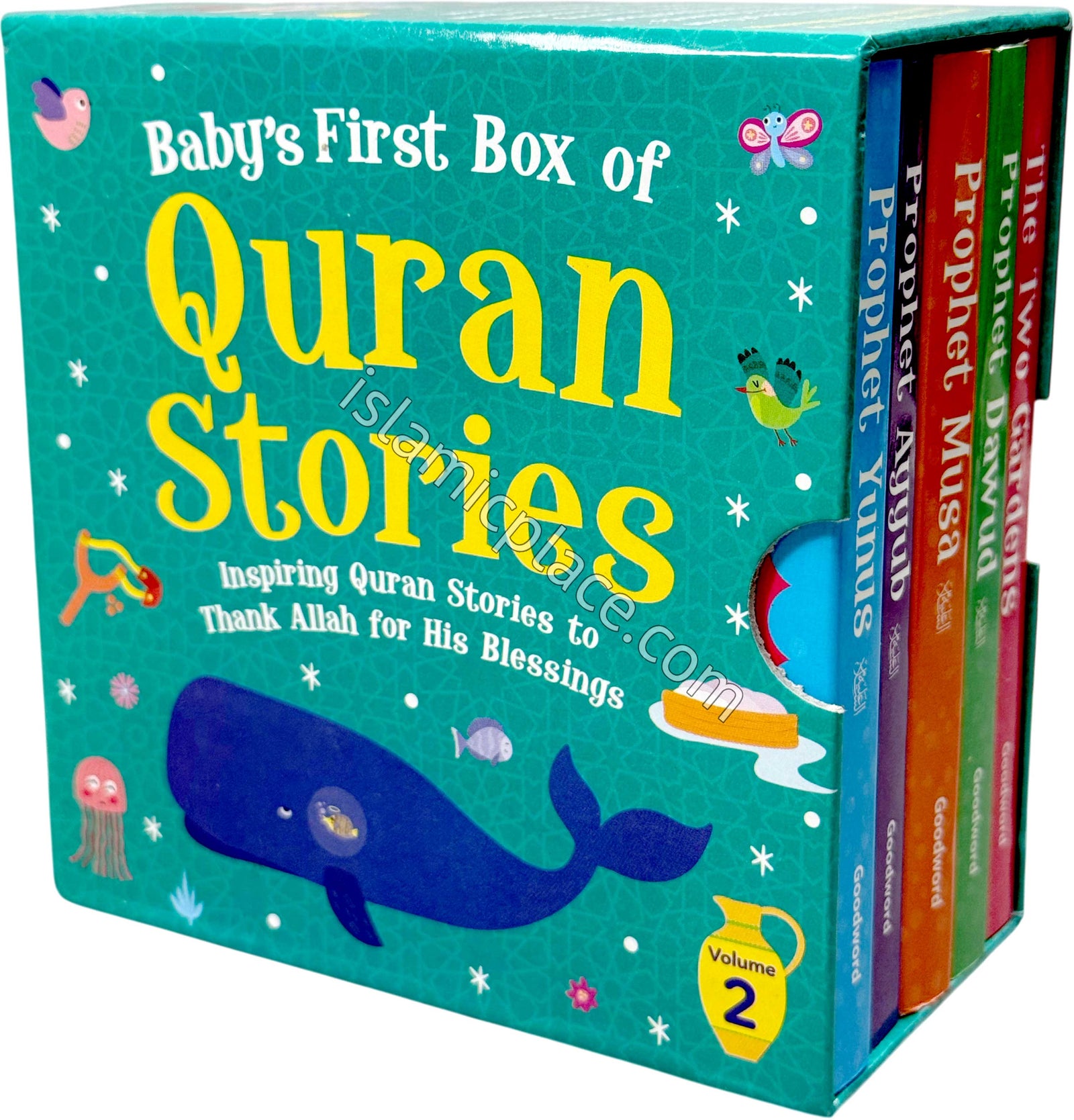 Baby's First Box of Quran Stories - vol 2 - set of 5 board books - Inspiring Quran Stories to Thank Allah for His Blessings