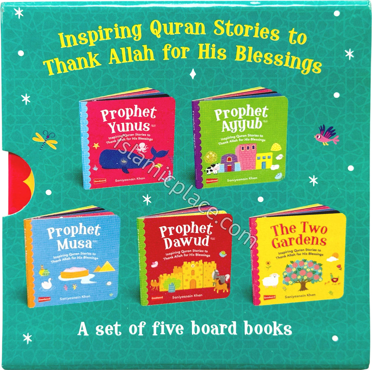Baby's First Box of Quran Stories - vol 2 - set of 5 board books - Inspiring Quran Stories to Thank Allah for His Blessings