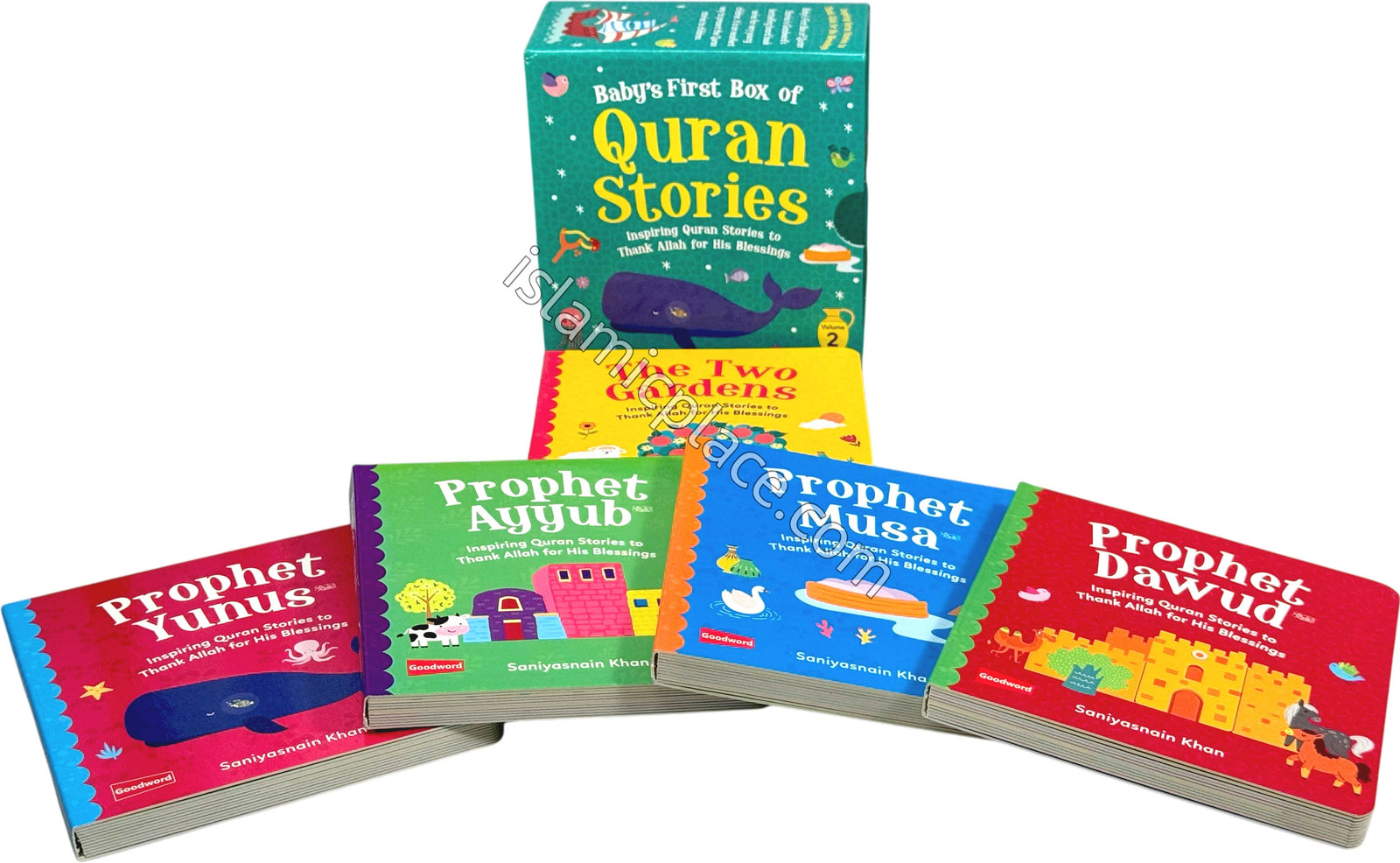 Baby's First Box of Quran Stories - vol 2 - set of 5 board books - Inspiring Quran Stories to Thank Allah for His Blessings