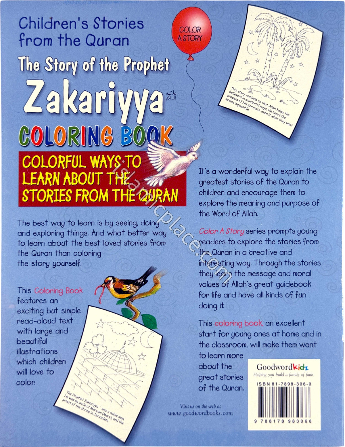 The Story of the Prophet Zakariyya (Coloring Book) Children's Stories from the Quran