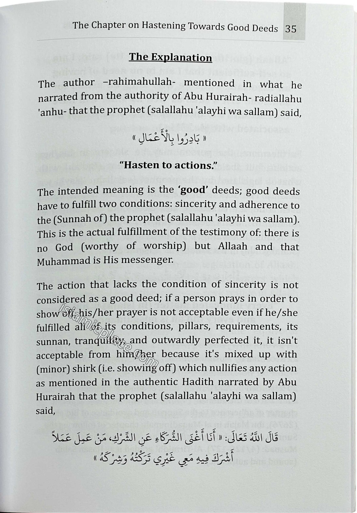 Explanation of Riyaadh Saliheen: The Chapter on Hastening Towards Good Deeds