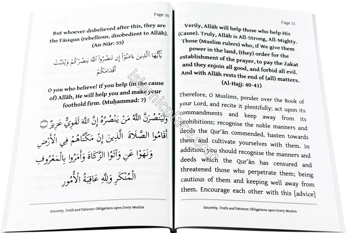 Sincerity, Truth and Patience - Obligations upon Every Muslim