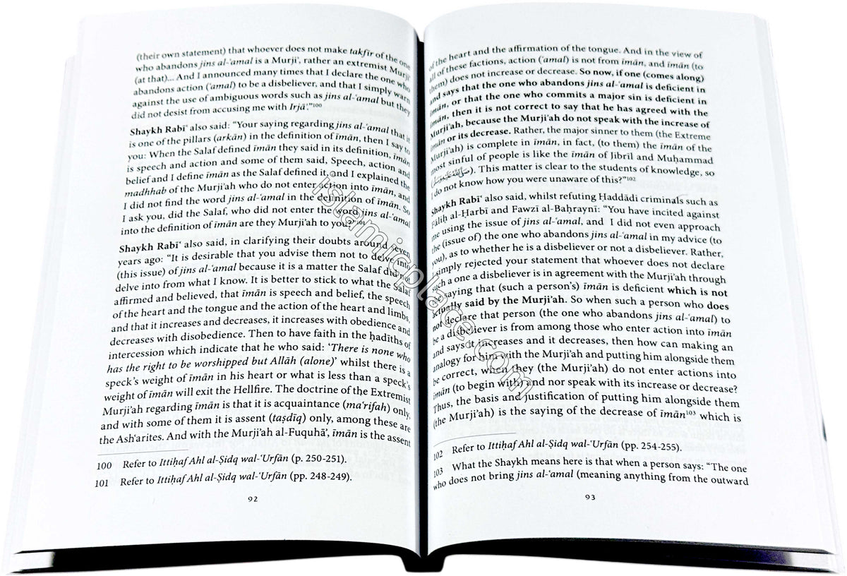 Repelling the Accusations of Irja' From the Scholars of Ahl Al-Sunnah - Unravelling the Deception of the Takfiris and Haddadis in Maligning the Salafi Scholars