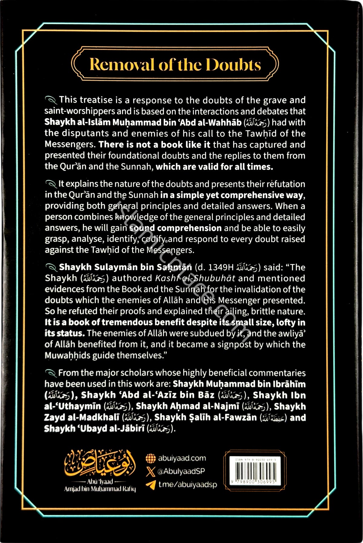 Text, Translation and Commentary of Removal of the Doubts - Notes by Abu 'Iyaad