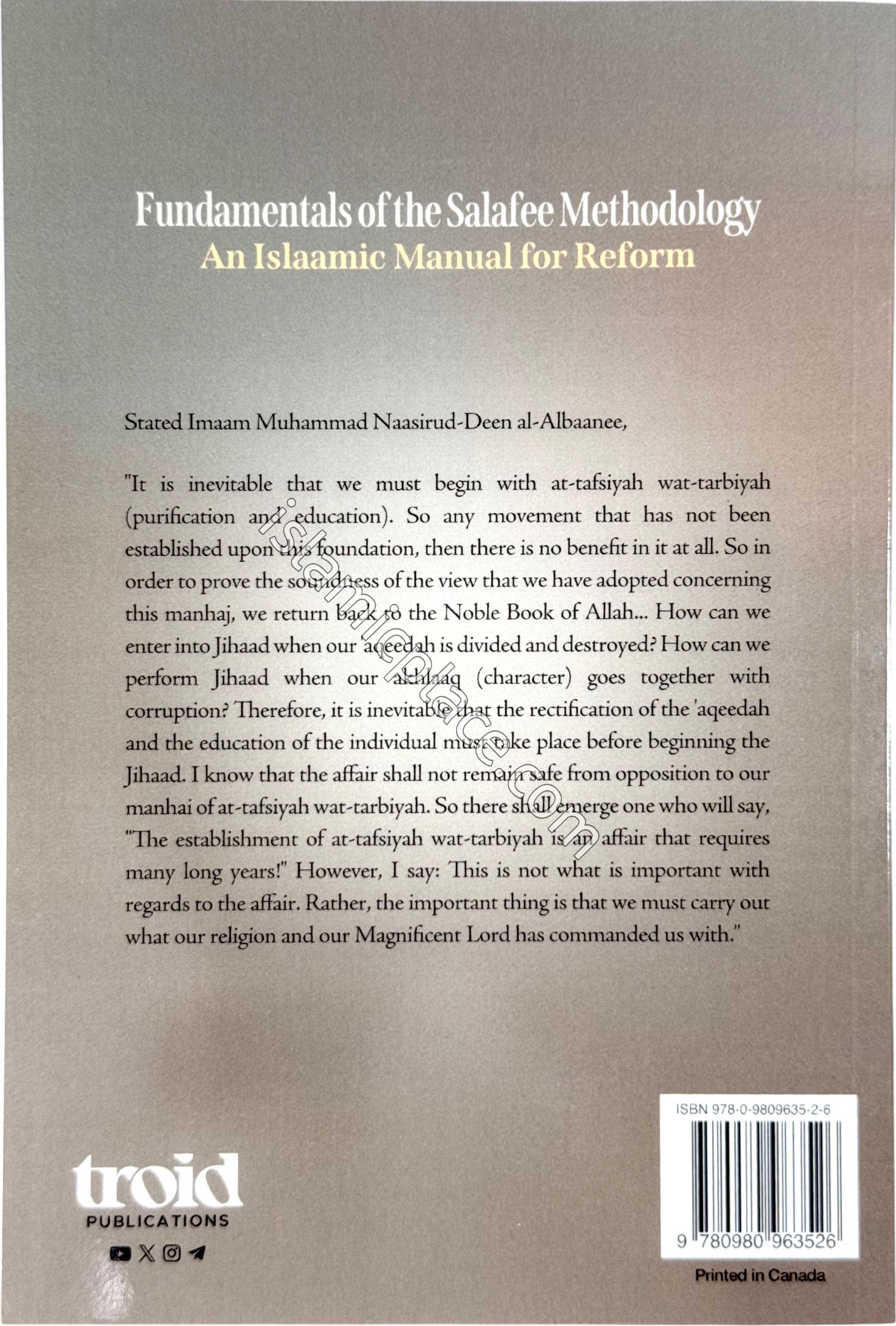 Fundamentals of Salafee Methodology