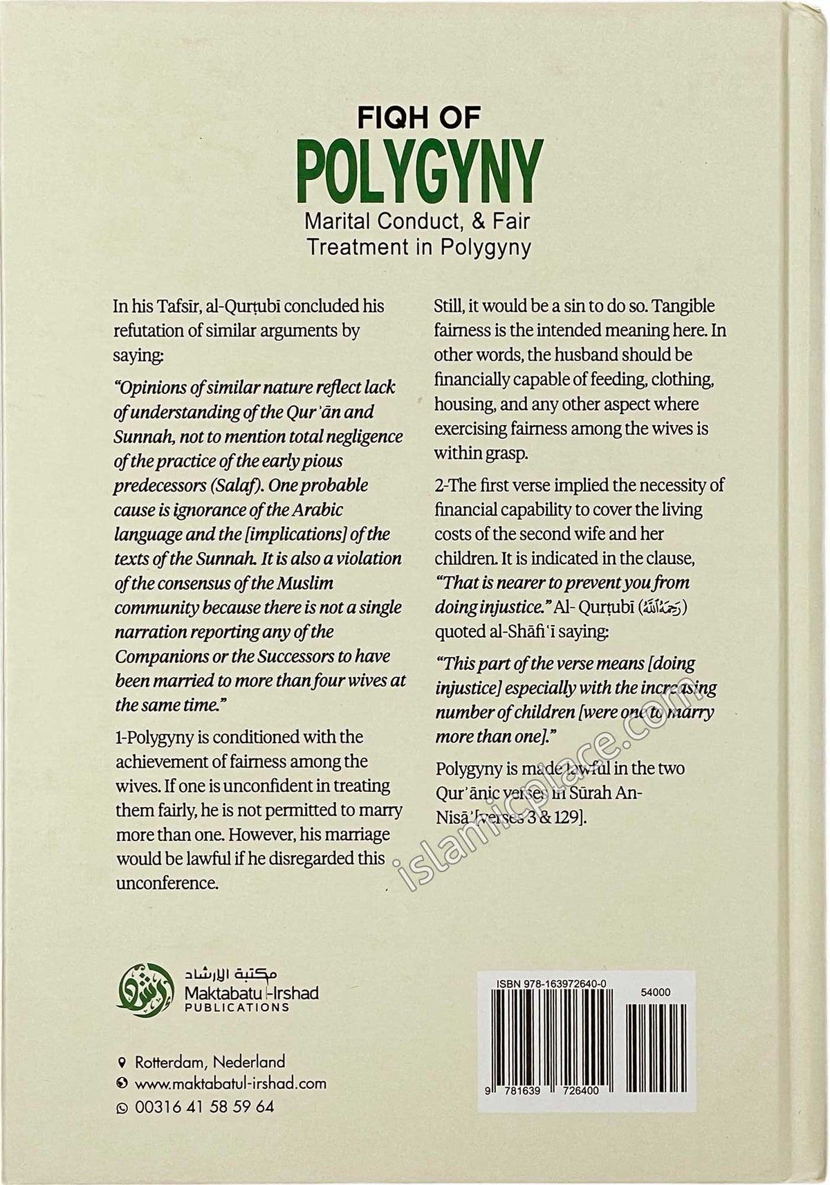 Fiqh of Polygyny - Marital Conduct, & Fair Treatment in Polygyny - Collection of Treatises & Fatawa on