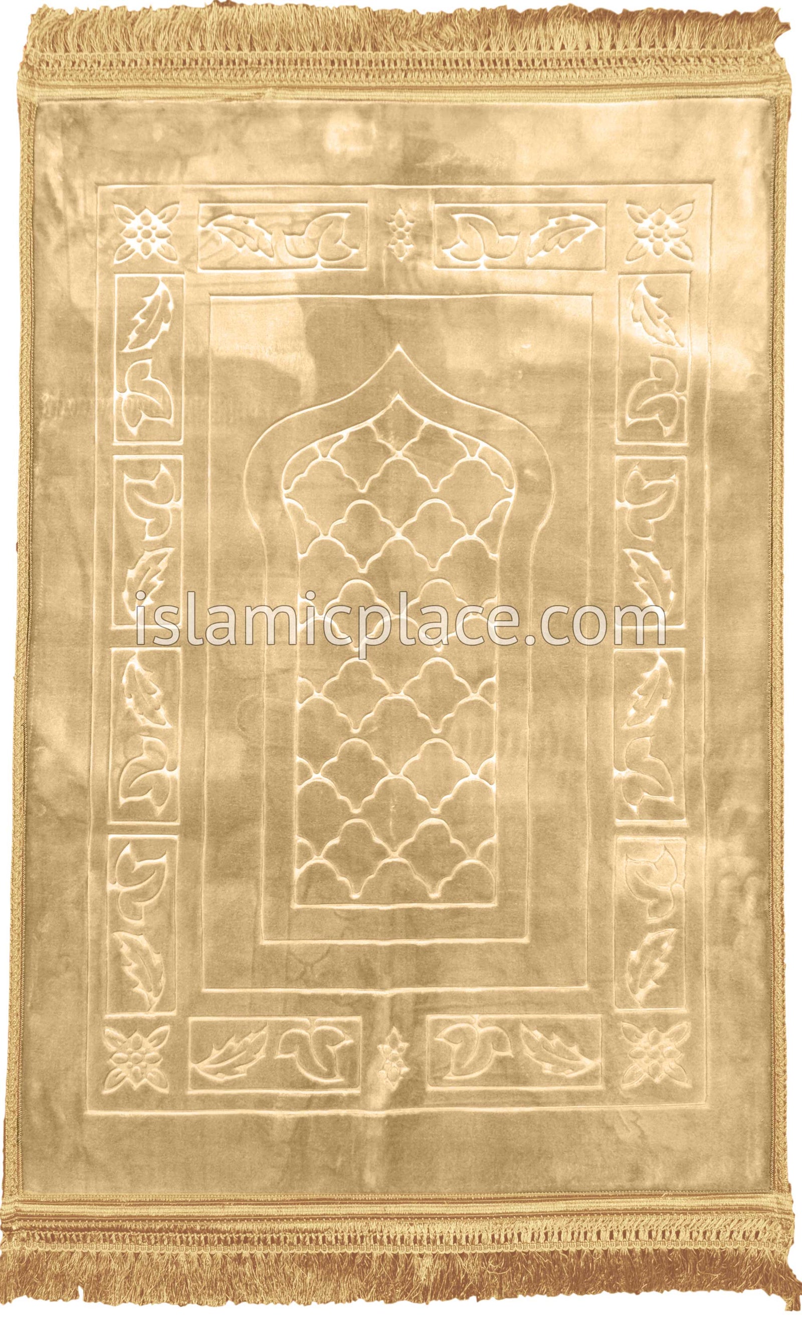 Gold - Orthopedic Padded Foam Cushion Luxurious Prayer Rug