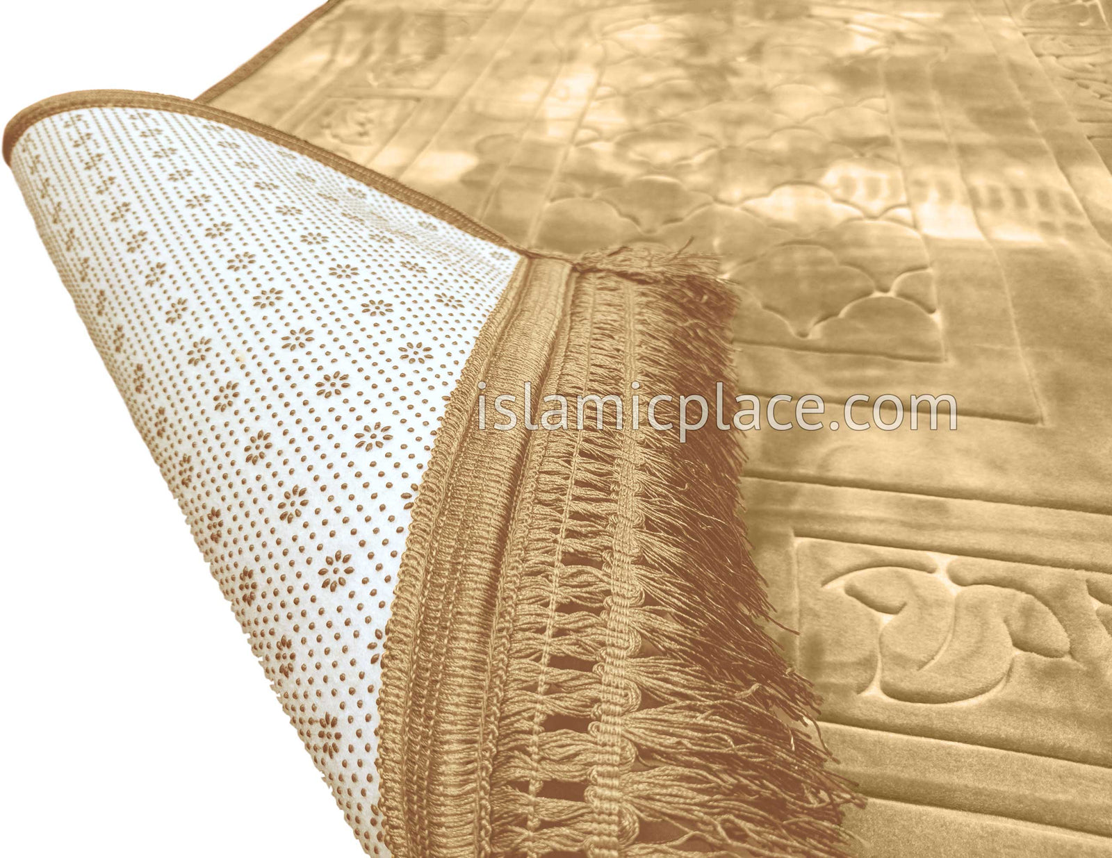 Gold - Orthopedic Padded Foam Cushion Luxurious Prayer Rug