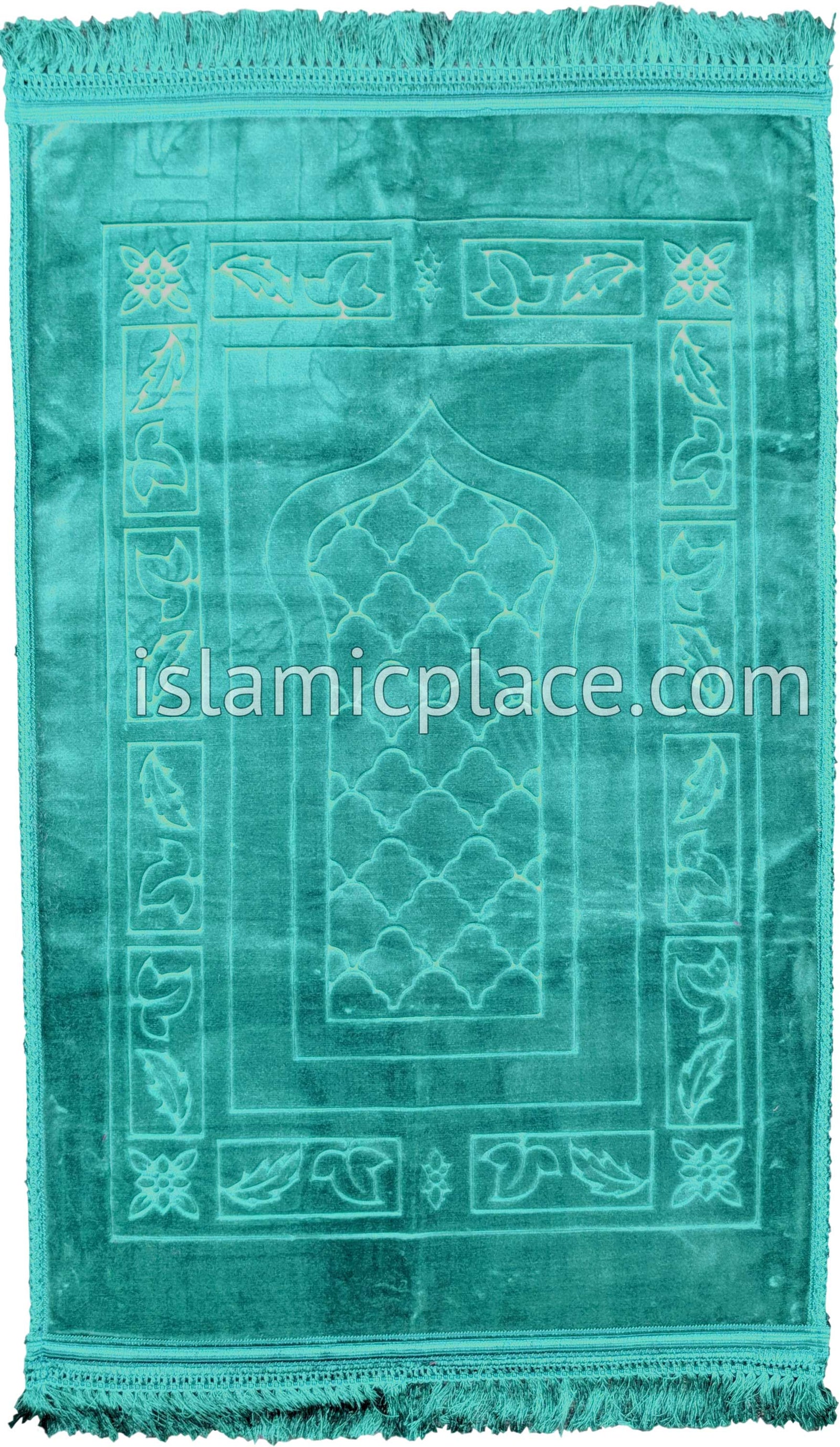 Teal Blue - Orthopedic Padded Foam Cushion Luxurious Prayer Rug