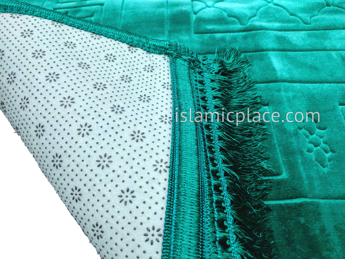 Teal Blue - Orthopedic Padded Foam Cushion Luxurious Prayer Rug
