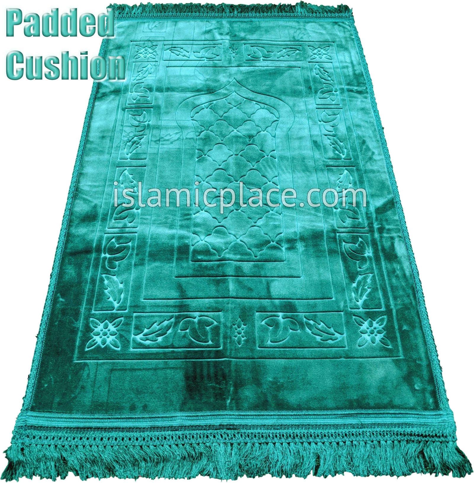 Teal Blue - Orthopedic Padded Foam Cushion Luxurious Prayer Rug