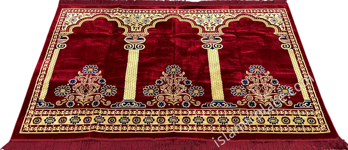 Burgundy - Abbas Family Prayer Rug (3-4 People)