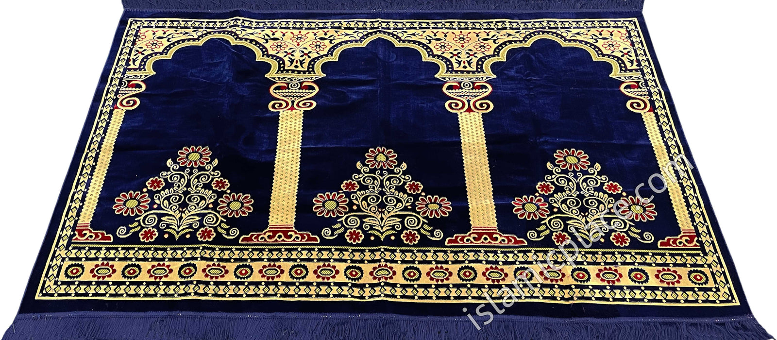 Navy Blue - Abbas Family Prayer Rug (3-4 People)