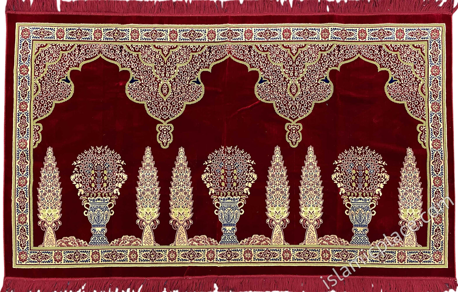 Burgundy - Asad Family Prayer Rug (3-4 People)