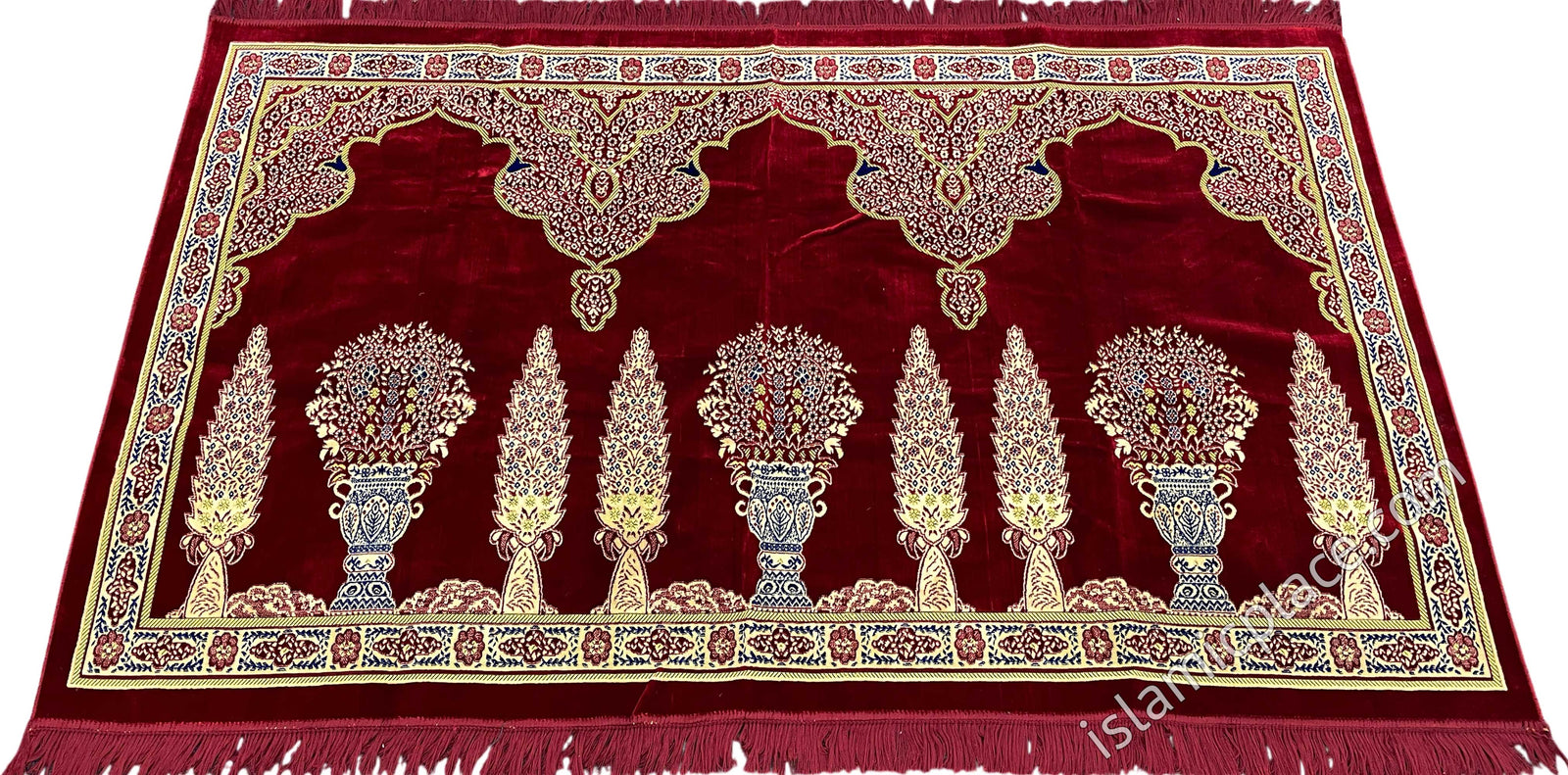 Burgundy - Asad Family Prayer Rug (3-4 People)