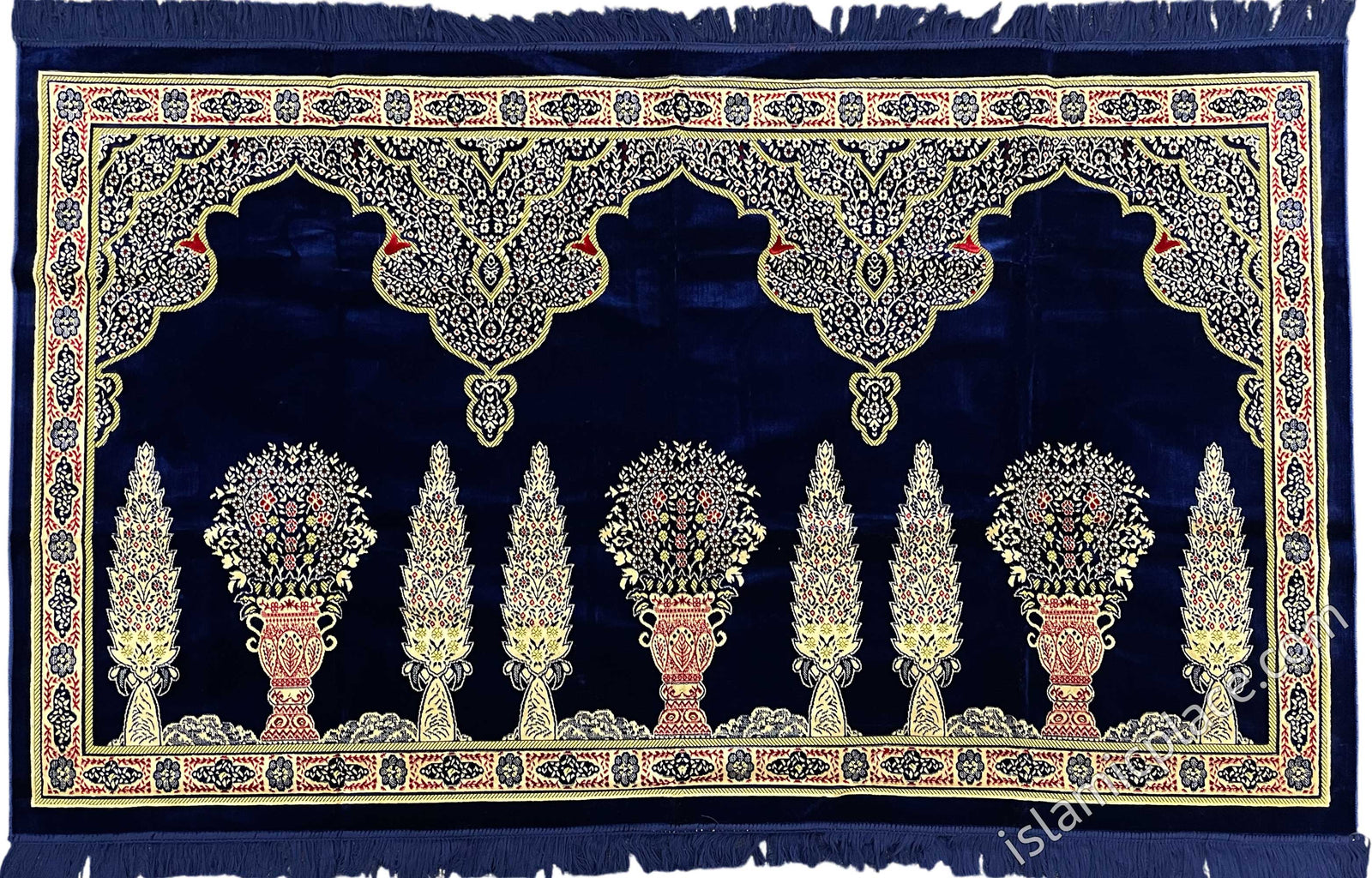 Navy Blue - Asad Family Prayer Rug (3-4 People)